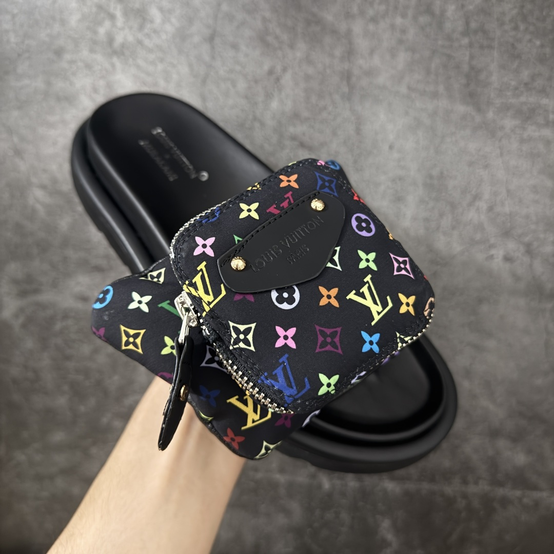 图片[3]-【广东礼盒版本】LOUIS VUITTON | 路易威登2024 𝐬𝐬💛春夏最新爆款魔术贴系列 情侣款厚底拖鞋 原版全套礼盒包装 鞋面：LV进口5D打印花布，牛皮内里 大底：原版开模大底 尺码： 35-44-选品中心