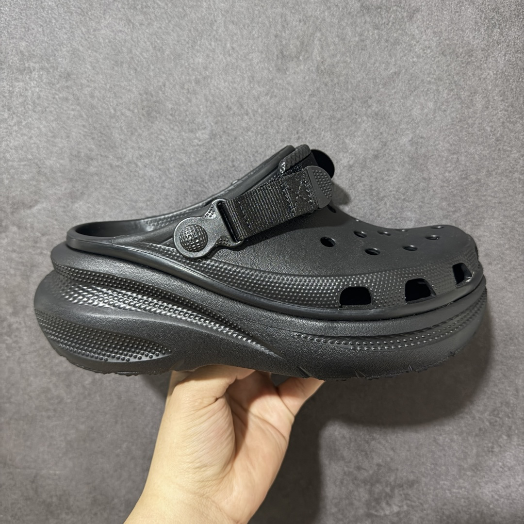 【公司级】Crocs new crush clog 卡骆驰休闲沙滩洞洞拖鞋凉鞋 213448-001 透明防水袋包装 尺码：34-40 M3-M7-选品中心