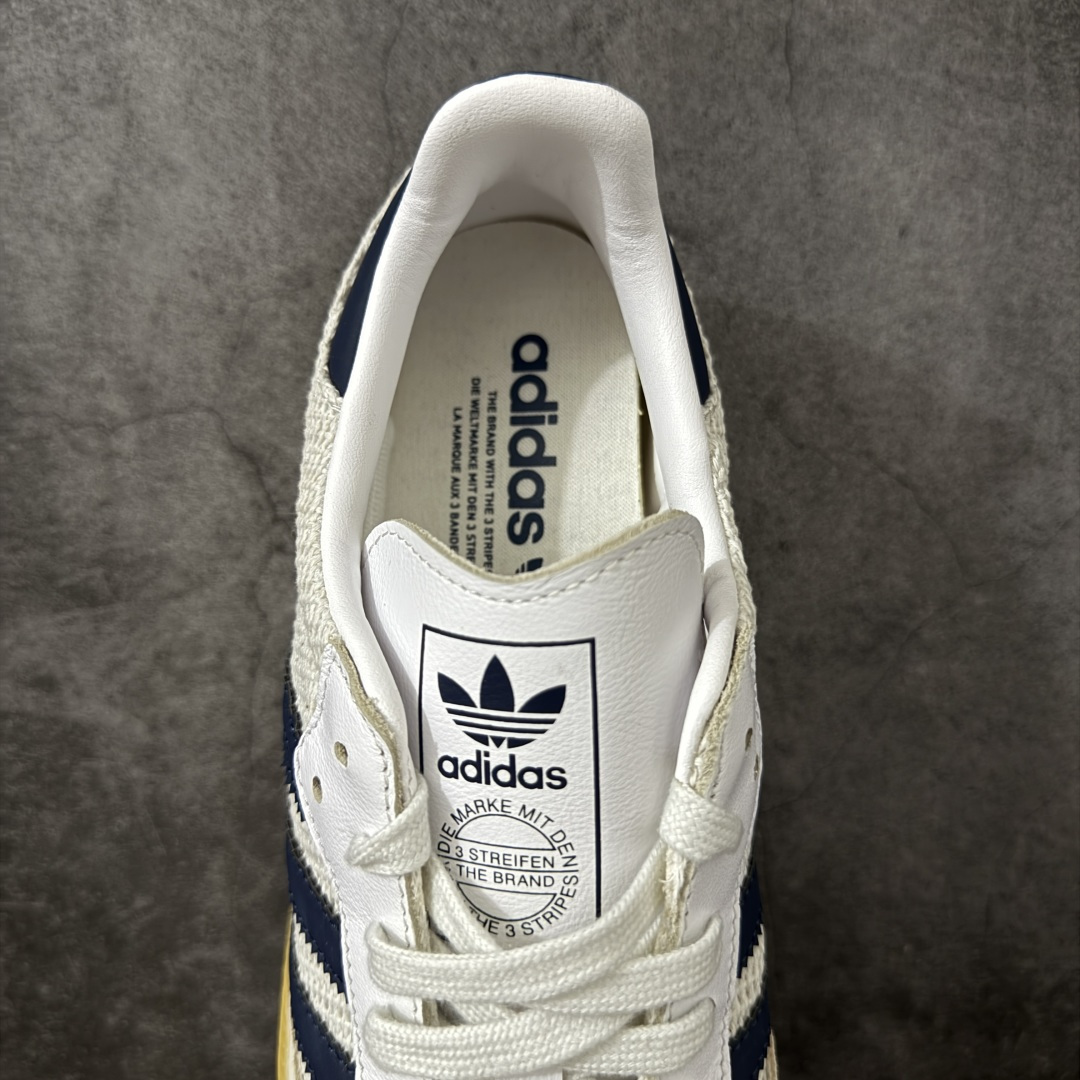 图片[8]-【纯原全头层】阿迪达斯/三叶草Adidas Originals Samba OG桑巴舞系列绅士德训足球风百搭低帮休闲运动板鞋HY“编织白深蓝”JH5633 采用翻毛皮组合编织布鞋面材质 内环保可再生海玻璃鞋垫 外置RB耐磨防滑橡胶大底 尺码：36 36⅔ 37⅓ 38 38⅔ 39⅓ 40 40⅔ 41⅓ 42 42⅔ 43⅓ 44 45-选品中心