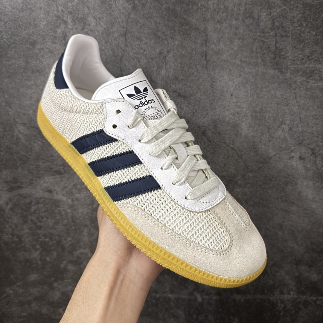 图片[3]-【纯原全头层】阿迪达斯/三叶草Adidas Originals Samba OG桑巴舞系列绅士德训足球风百搭低帮休闲运动板鞋HY“编织白深蓝”JH5633 采用翻毛皮组合编织布鞋面材质 内环保可再生海玻璃鞋垫 外置RB耐磨防滑橡胶大底 尺码：36 36⅔ 37⅓ 38 38⅔ 39⅓ 40 40⅔ 41⅓ 42 42⅔ 43⅓ 44 45-选品中心