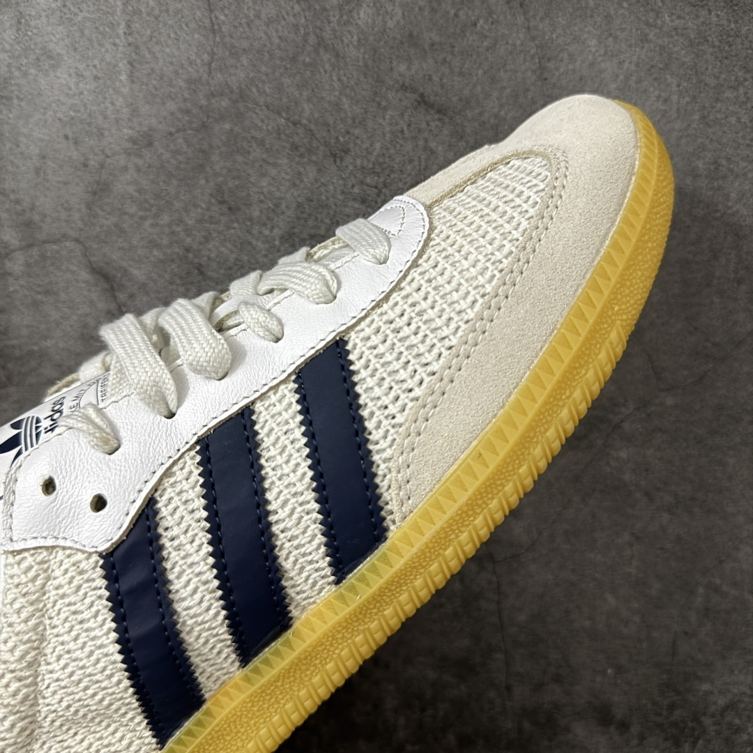 图片[6]-【纯原全头层】阿迪达斯/三叶草Adidas Originals Samba OG桑巴舞系列绅士德训足球风百搭低帮休闲运动板鞋HY“编织白深蓝”JH5633 采用翻毛皮组合编织布鞋面材质 内环保可再生海玻璃鞋垫 外置RB耐磨防滑橡胶大底 尺码：36 36⅔ 37⅓ 38 38⅔ 39⅓ 40 40⅔ 41⅓ 42 42⅔ 43⅓ 44 45-选品中心