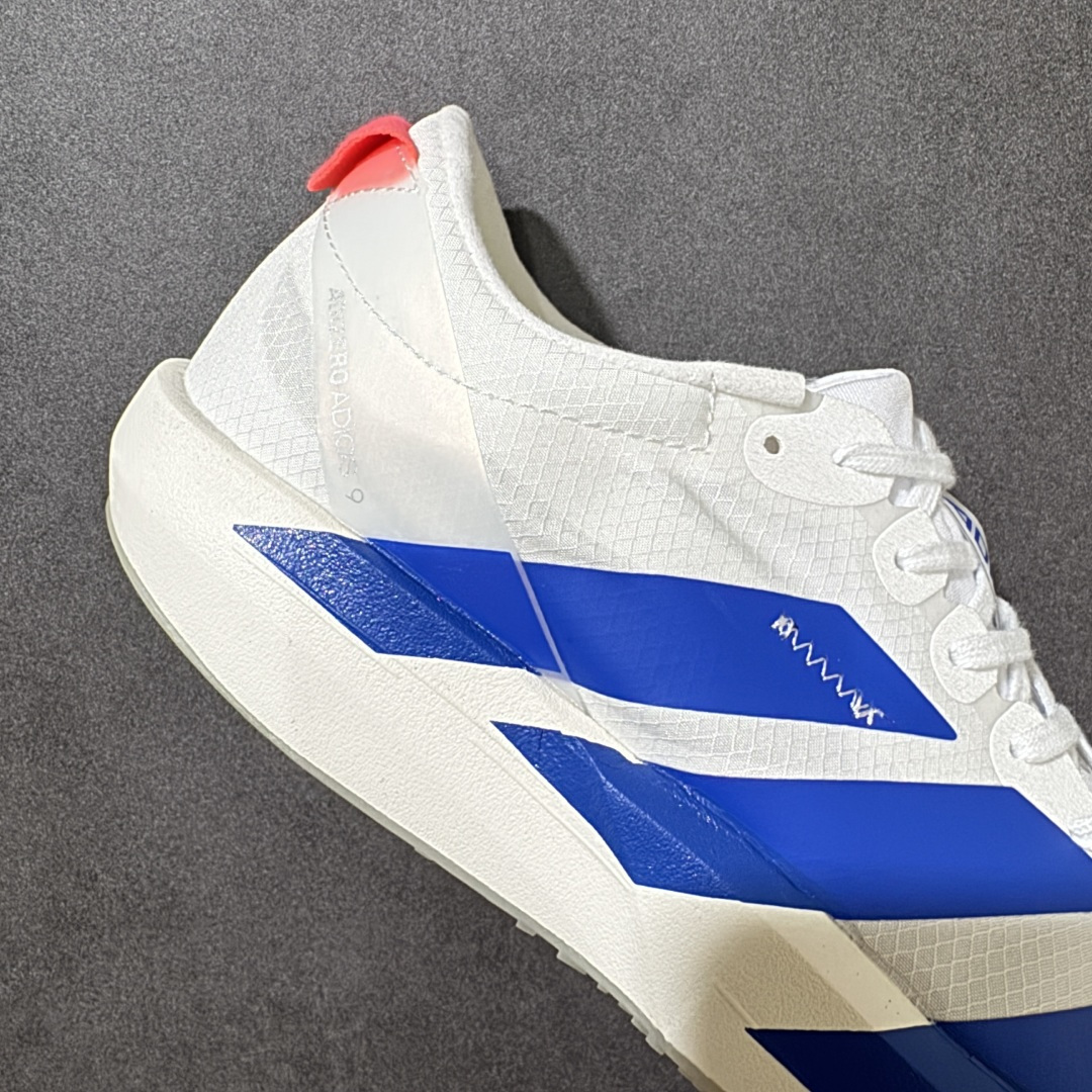图片[7]-【公司级】adidas Adizero Japan 9 M鞋面采用网眼织物等透气材质 • 支撑稳定：鞋仓空间合理，鞋带调整好后，鞋面贴合锁定感强，能将双脚牢牢固定在中底之上；后跟海绵填充增加，对脚踝包裹感增强，提供良好的支撑与稳定性。 • 减震缓震：中底采用Lightstrike Pro材质，厚度为27mm，能有效吸收冲击力，提供良好的缓震效果和能量回馈。 • 轻质耐磨：采用轻量化设计，重量较轻，跑步时更轻松；橡胶大底搭配精心设计的防滑纹路，抓地力强，耐磨防滑性能出色。 货号：JQ0765 尺码：36 36⅔ 37⅓ 38 38⅔ 39⅓ 40 40⅔ 41⅓ 42 42⅔ 43⅓ 44 45-选品中心