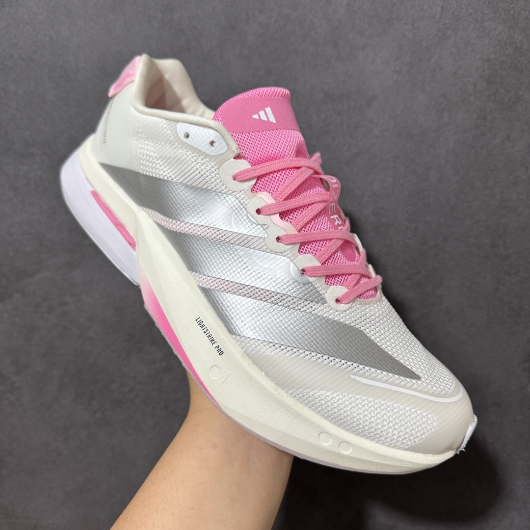 图片[3]-【公司级】adidas adizero BOSSTN 13 透气网眼竞速跑鞋Boost 缓震底 阿迪 后跟加厚 呵护脚后跟 立体保护软绵鞋口 轻松穿脱不磨脚 安全防撞包裹鞋头 符合人体结构 精心设计 行走柔软触感 货号：JQ9667 尺码：36 36.5 37 38 38.5 39 40 40.5 41 42 42.5 43 44 45 46-选品中心
