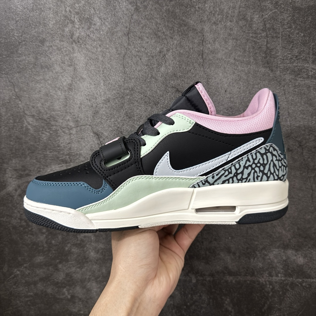 图片[2]-【纯原NFC版】Air Jordan Legacy AJ312黑绿粉拼接 CD7069-007 尺码：36-47.5 原楦原档案数据开模打造 独家大底磨具 最大开发至47.5 目前顶配版本之一 正确官方原盒原配 整洁度一流 鞋身采用了皮革材质打造-选品中心