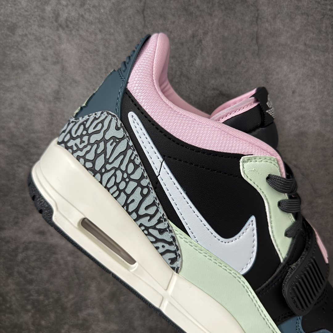 图片[7]-【纯原NFC版】Air Jordan Legacy AJ312黑绿粉拼接 CD7069-007 尺码：36-47.5 原楦原档案数据开模打造 独家大底磨具 最大开发至47.5 目前顶配版本之一 正确官方原盒原配 整洁度一流 鞋身采用了皮革材质打造-选品中心