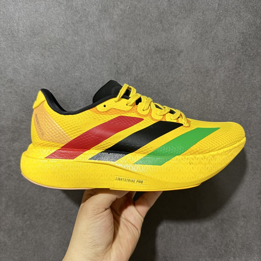 【公司级】阿迪达斯 Adidas Adizero Evo SL M马拉松飞线贾卡轻质透气休闲运动跑步鞋 马年限定 采用双层透气网纱 Flywire动态飞线绑缚鞋面材质 内置Zoom小气垫装置 货号：KJ3625 尺码：36～45B-选品中心