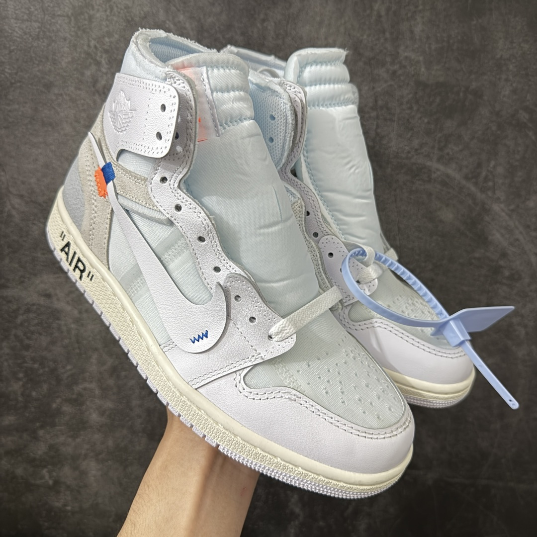 【KZ纯原】AJ1 OW联名款 纯白 全白 欧洲限定Off White x Air Jordan 货号：AA3834-100 尺码：40-48.5 此前历经多次曝光的Off-Whitex AirJordan1\