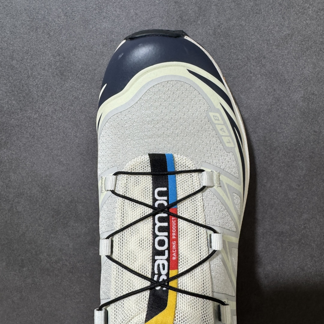 图片[5]-【公司级】 Salomon XT-6 一代 萨洛蒙复古潮流户外机能登山跑鞋 471366 纯原外贸平台特供订单 耗时半年巨作 全套原纸板楦头开发 原厂特供网布配套加持 确保原汁原味 完美呈现版型 原档数据独家私模五层组合大底 原装Ortholite轻量化鞋垫 中底布带钢印编号 原厂TPU锁扣 进口港宝加持 后跟自然饱满 还原公司包裹性 鞋面以“锯齿”状的包裹系统呈现 在基色底之下加入了各种色点缀 将公司的最新技术和时尚前卫的造型融入耐用的长跑款式中 鞋面由 TPU 薄膜制成 并焊接在高耐磨网眼上 使其既时尚又坚固 由 ACS底盘支撑 可增强稳定性和支撑力 以及由橡胶凸耳 Contragrip外底覆盖的 EVA 缓冲中底 旨在应对崎岖的地形 鞋舌上的彩色Salomon 标签、Quicklace 系统以及鞋头、鞋舌和鞋跟上的附加品牌使细节更加完美 让穿着者可以轻松驾驭户外与通勤下的任何运动生活场景 无缝鞋身户外随意纵横 颜值与脚感兼备 出街通勤 绝对非常吸睛 你值得拥有 尺码：36 36.5 37.5 38 38.5 39 40 40.5 41 42 42.5 43 44 44.5 45-选品中心