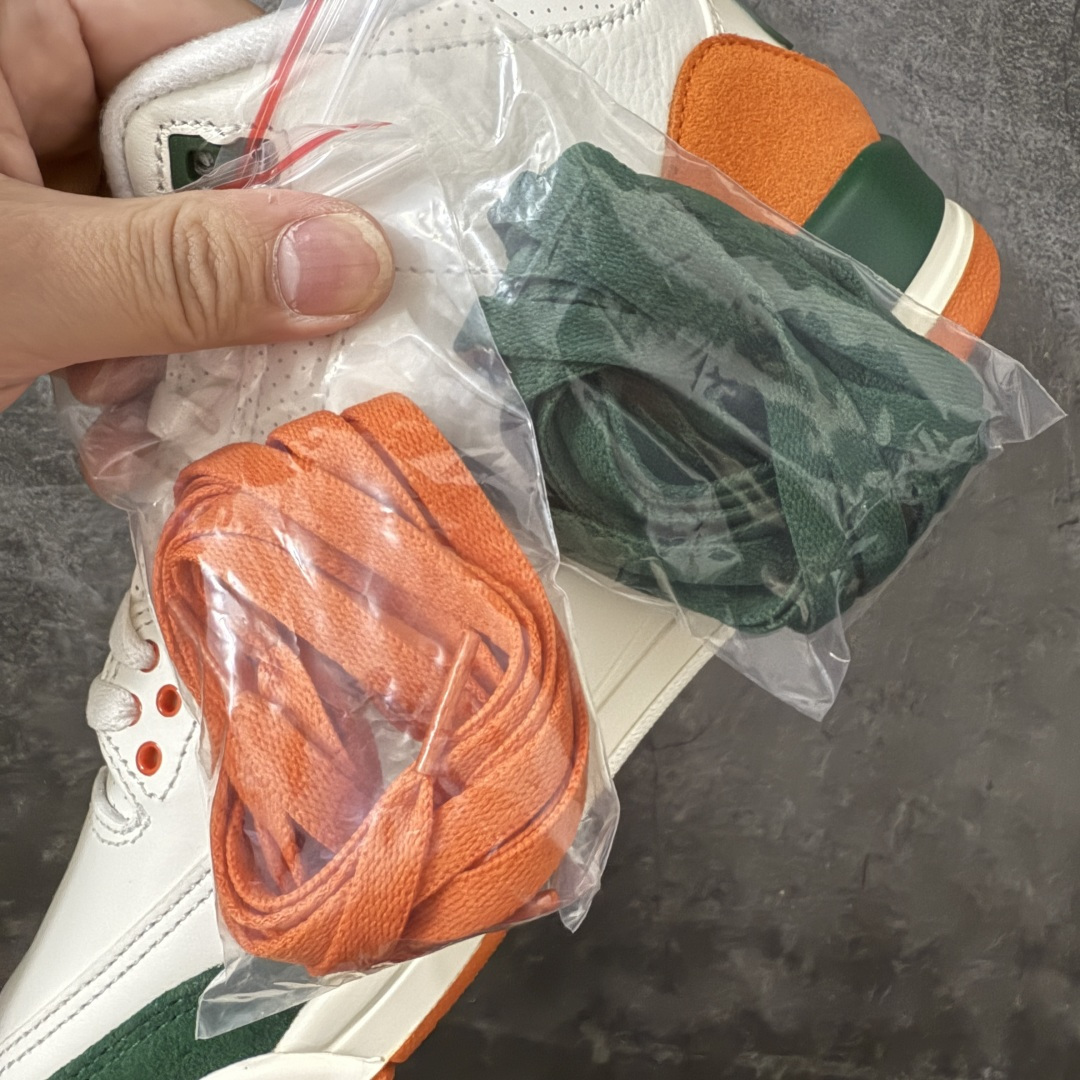 图片[9]-【GX纯原】Solefly x Air Jordan 3 Retro \”Miami\” AJ3 乔3迈阿密联名 白绿橙 IF4491-100  大厂出品 原楦原纸板 客供原厂材料开发 极致一眼正品既视感 细节如图所示  尺码：40 40.5 41 42 42.5 43 44 44.5 45 45.5 46 47.5 48.5-选品中心