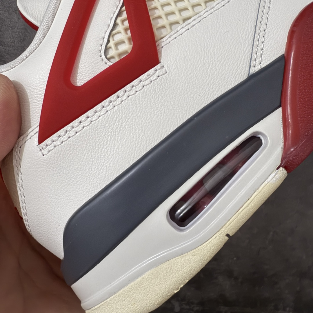 图片[4]-【新DT版】Nigel Sylvester x Jordan Air Jordan AJ4 联名白砖红 IQ8055-100 全套原纸板楦头开发 原厂特供皮料加持 确保原汁原味 完美呈现四代版型 一比一鞋头弧度高度鞋身弧度 数据细节工艺流程均保持原鞋一致 原厂TPU网格鞋带扣 正确内里网布 菱角分明不变形无多余毛边 柔软性质感一致于原鞋 市场唯一原厂鞋扣模具 背面可见隐藏注塑口 原厂织唛标 原厂飞人电绣工艺 尾指中部跳三针 独家绑鞋带手法 印刷中底布 四线拉帮 米色美纹纸贴合固定 进口港宝加持 后跟自然饱满 全鞋荧光划线卡点 追求极致完美 每一双都是工艺品 多重QC质检 超越公司货的品控标准 实实在在的免检产品 尺码：40.5 41 42 42.5 43 44 44.5 45 45.5 46 47.5 48.5-选品中心