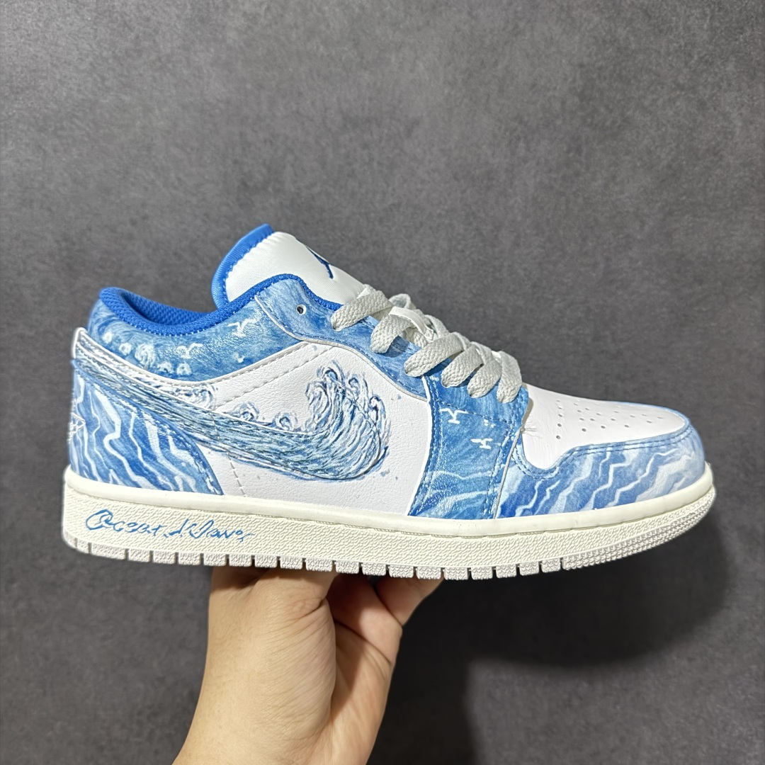 【公司级】Nike Air Jordan 1 Low AJ1 乔一 时尚百搭 舒适耐磨 低帮 复古篮球鞋 男女同款 蓝色 货号：FN5214-141 尺码：36-46半-莆田鞋