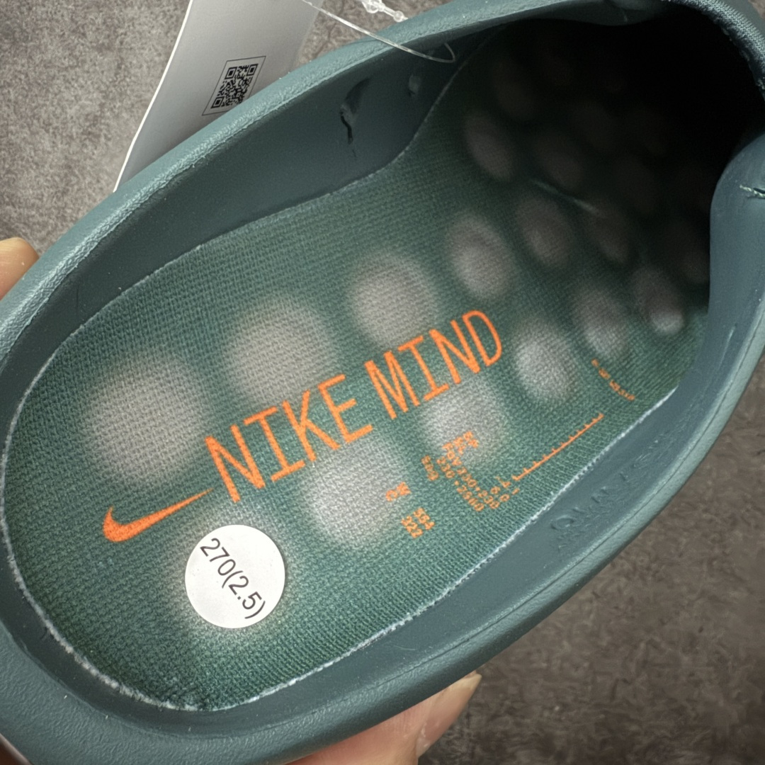 图片[6]-【XP纯原】Nike Mind 001 神经科学足底按摩包头拖鞋 绿色 HQ4307-300 同源ZP原材 匠心打造 🔹原厂MD一体发泡大底：全套原模开版，渐变雾面哑光喷漆，柔软回弹和ZP完全一致。 🔹22颗独立PEBAX泡棉按摩底：黑科技活塞式按摩脚感，踩下去的Q弹感和ZP无差。 🔹正确组合大底：鞋头前后跟橡胶贴片，耐磨防滑，细节还原到每一处。 🔹高还原细节：TPU电镀银Swoosh、针织透气鞋舌、高弹原鞋垫，清洁度拉满。 货号： HQ4307-300 尺码：36 36.5 37.5 38 38.5 39 40 40.5 41 42 42.5 43 44 44.5 45 46 47.5 48.5 ⚠️尺码提示：偏小一码，建议拍大一码，脚感更舒适。-选品中心