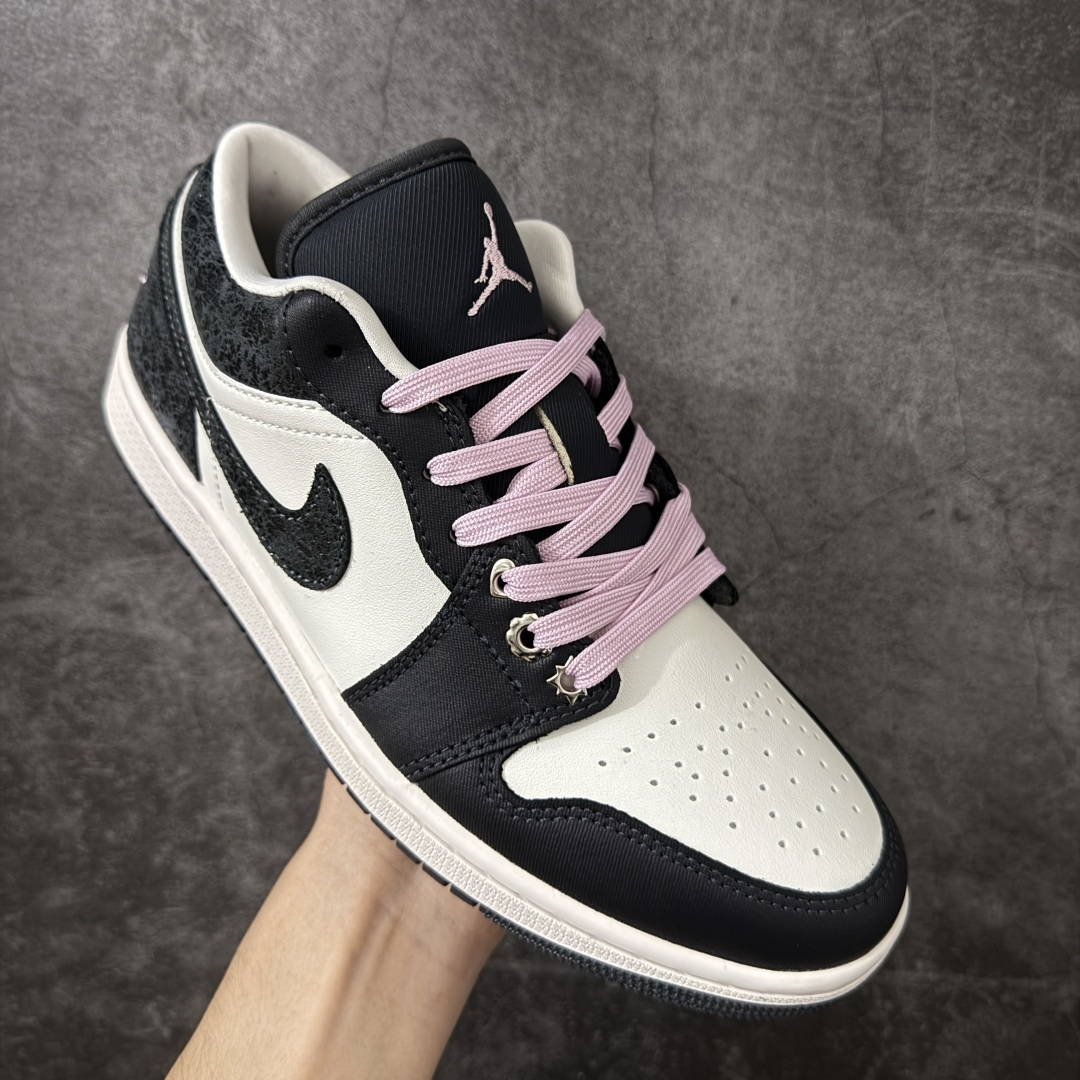 Air Jordan Low AJ1 乔1黑白粉 爆裂纹 低帮文化休闲运动板鞋 II0595-001市
