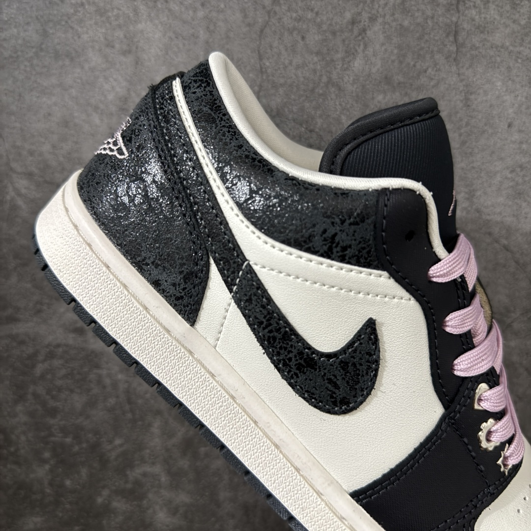 Air Jordan Low AJ1 乔1黑白粉 爆裂纹 低帮文化休闲运动板鞋 II0595-001市