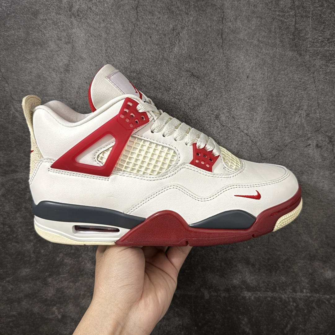 【纯原KZ版】Nigel Sylvester x Jordan Air Jordan AJ4 联名白砖红 IQ8055-100 原楦原纸板同源开发 完美呈现乔4的版型 内侧正确双色网格 还原细节 正确气垫颜色 正确网格工艺 正确拉帮工艺 全鞋原装材料制作 原档案原模具打造 尺码：36-48.5-选品中心
