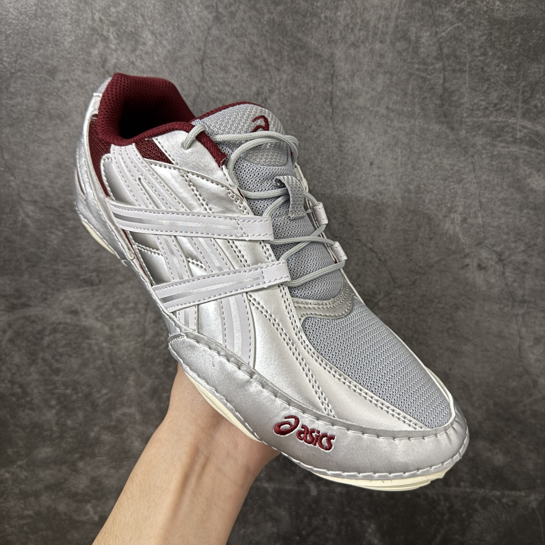 ASICS HYPERSYNC 薄底德训鞋 时尚经典透气包裹性轻便低帮生活休闲鞋男女同款 复古银红货号：