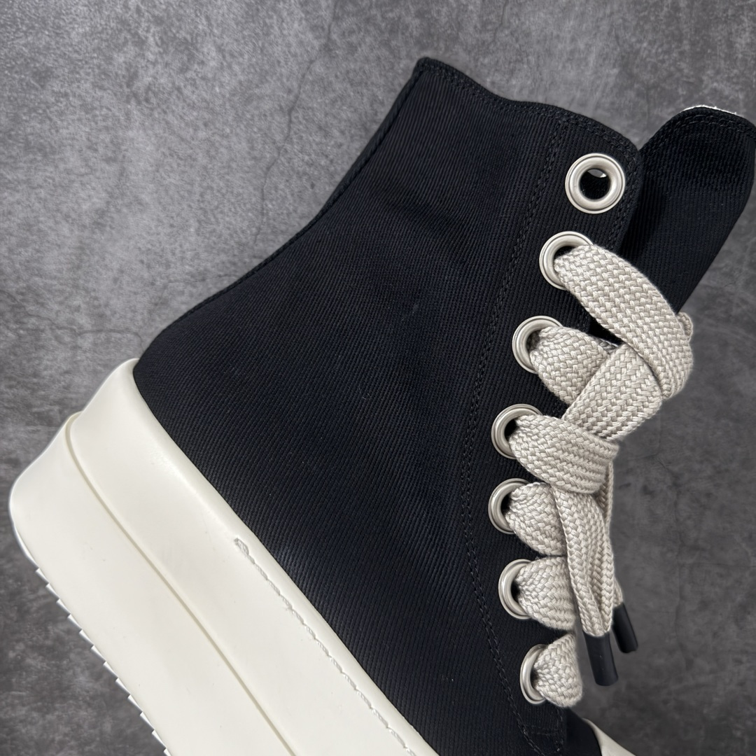 图片[7]-【莞产G版】帆布大匡威RO / Rick Owens DRKSHDW 瑞克·欧文斯 大匡威/高帮厚底/ 水洗牛仔帆布 高帮 西瓜头粗绑带 【皮料】 东莞原厂进口全新2025年新材质““水洗牛仔斜纹帆布” 【鞋带】 鞋带采用水染定织法工艺，高密度之下，透出光泽感！ 【鞋头】软糯，轻轻按压有牛皮细细的纹理质感！ 【鞋底】TPU大底奶香味！硬度、肤感一比一！鞋底logo钢印清晰正确！ 【鞋垫】独家私人开模压印！牛皮贴面，双层复合！ 【尺码】 ：36 37 38 39 40 41 42 43 44 45 46！-莆田鞋
