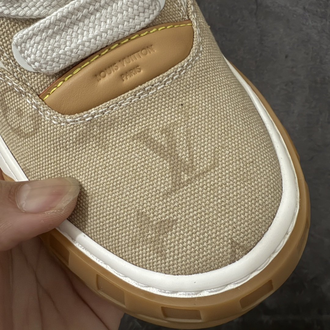 图片[5]-【佛山超a版】LV 路易威登LOUIS VUITTON Tilted Low Sneakers 倾斜系列低帮复古休闲运动文化百搭板鞋 2026早春款板鞋 饼干鞋 市场最顶天花板 正确细节 完美版型做工 欢迎对比市场任何品质的货品 广东原产 升级原楦型开发纸版 包装说明书防尘布袋物件(附送官方快递加固牛皮纸外盒!!)#采用Monogram 丹宁布鞋面材质#鞋垫嵌入软脚感EVA物料#后跟耐弯折滴塑支撑片#全新开发TPR光泽组合隔色鞋底❗ 尺码：39 40 41 42 43 44 45-莆田鞋