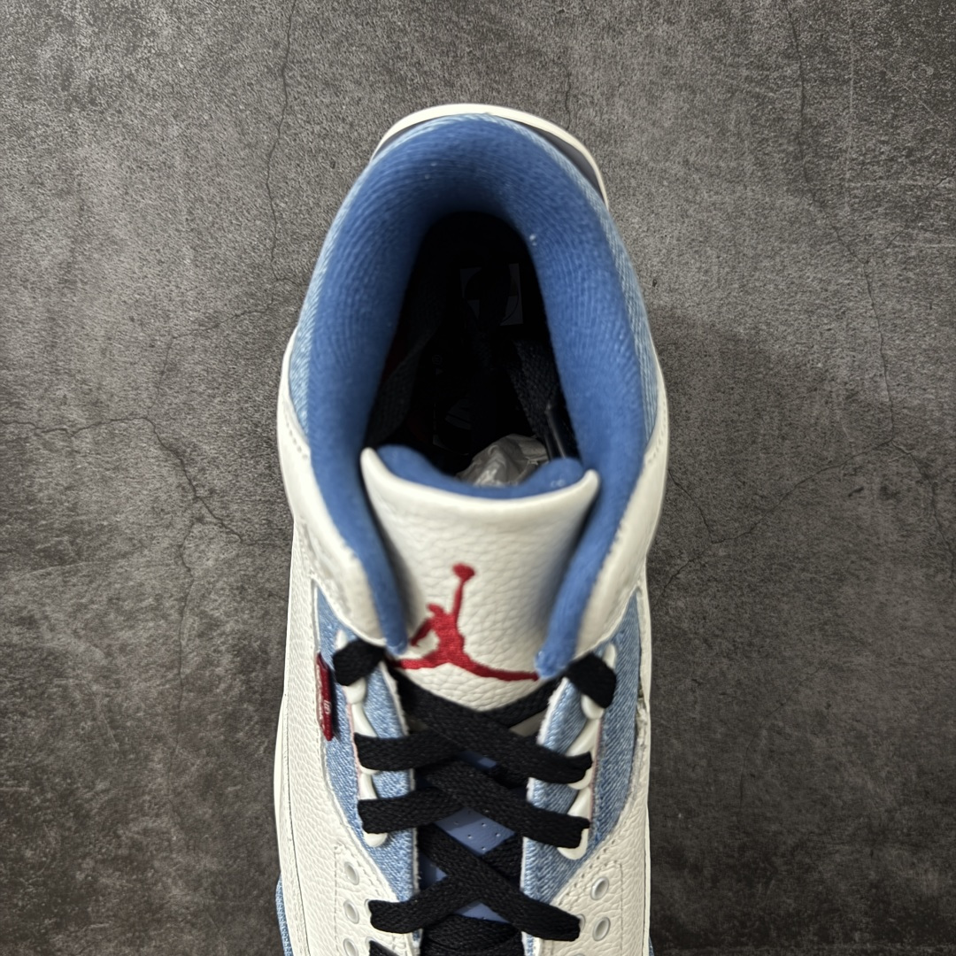 Air Jordan aj3 Retro Levi's All-Star 联名系列篮球鞋，李维斯牛仔白蓝