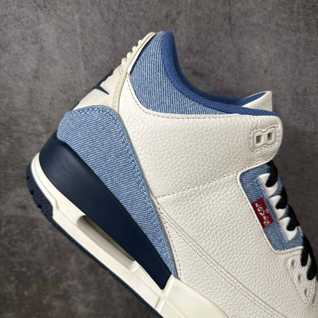 Air Jordan aj3 Retro Levi's All-Star 联名系列篮球鞋，李维斯牛仔白蓝