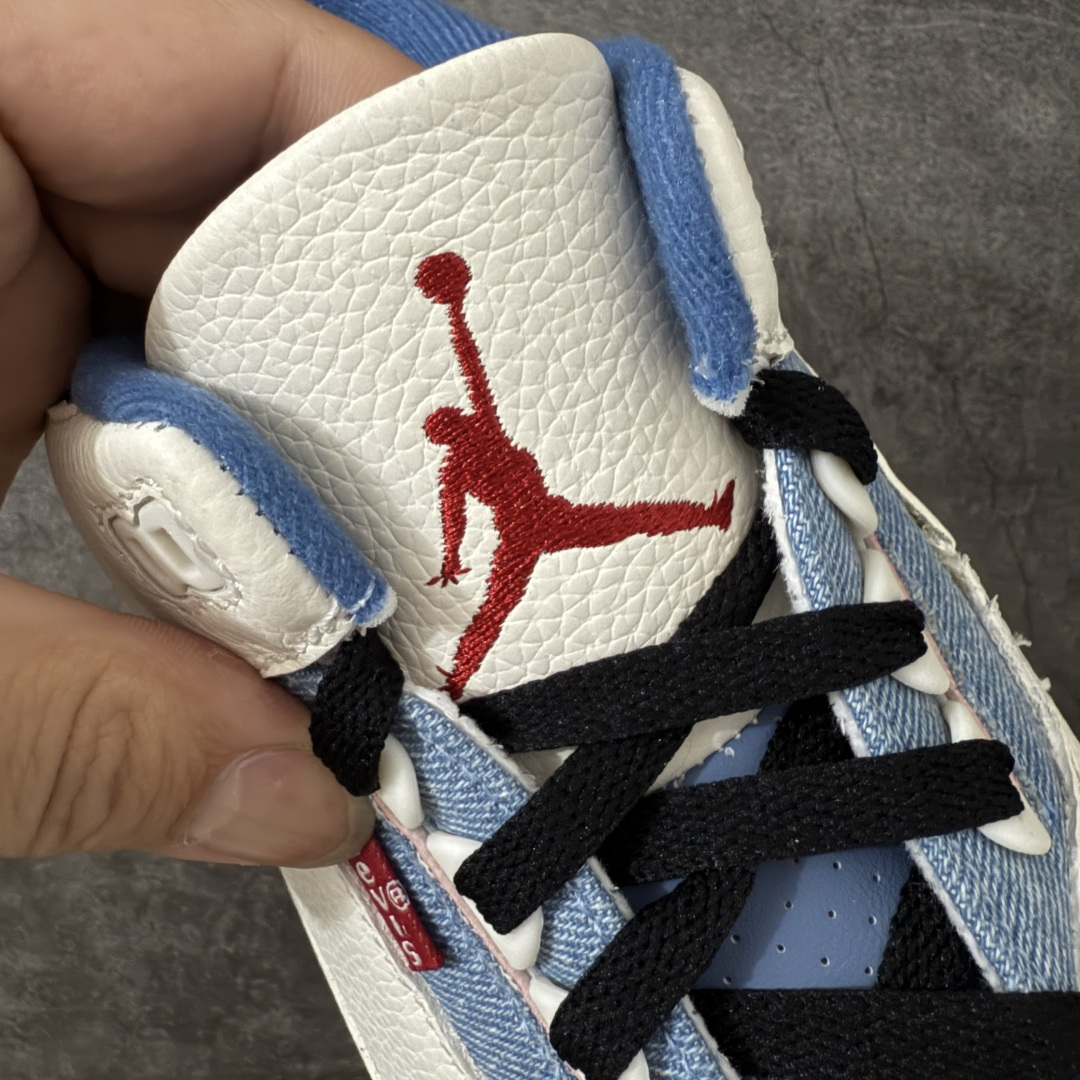 Air Jordan aj3 Retro Levi's All-Star 联名系列篮球鞋，李维斯牛仔白蓝
