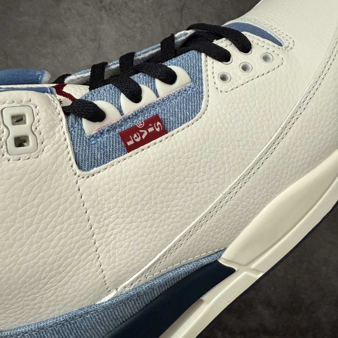 Air Jordan aj3 Retro Levi's All-Star 联名系列篮球鞋，李维斯牛仔白蓝