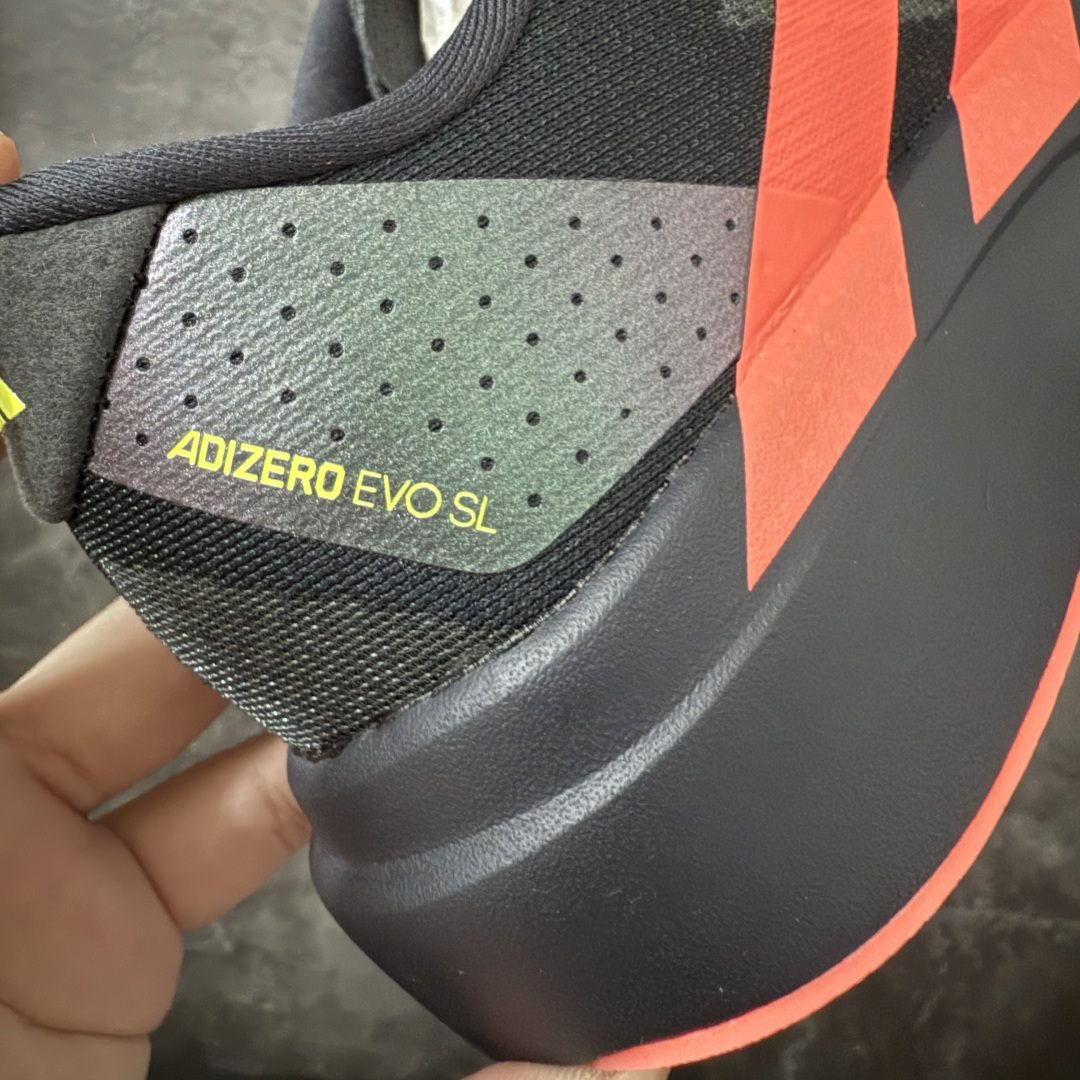Adidas Adizero EVO SL 马拉松竞速专业跑鞋市场最强版出货原材料 内置碳板原厂网纱潮流