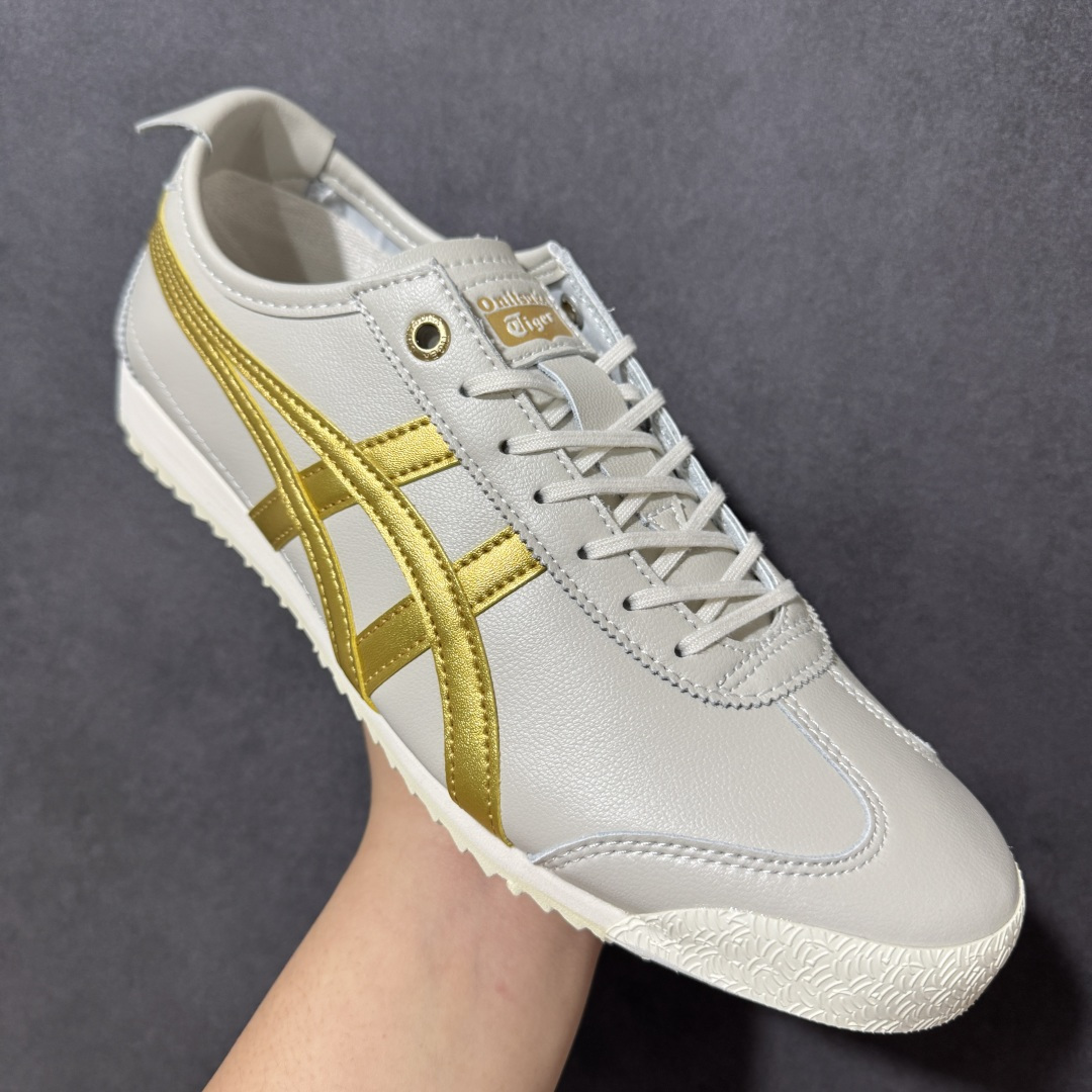 Onitsuka Tiger鬼塚虎 MEXICO 66 牛皮革 复古白金配色百搭 生活休闲鞋 男女同款货