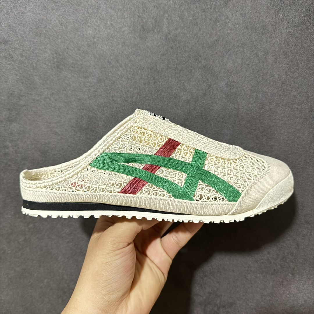 【公司级】亚瑟士 /Onitsuka Tiger鬼冢虎 MEXICO 66 SABOT 网面透气 新款舒适一脚蹬男女运动休闲鞋 货号：1183C123-103 尺码：36/45-选品中心