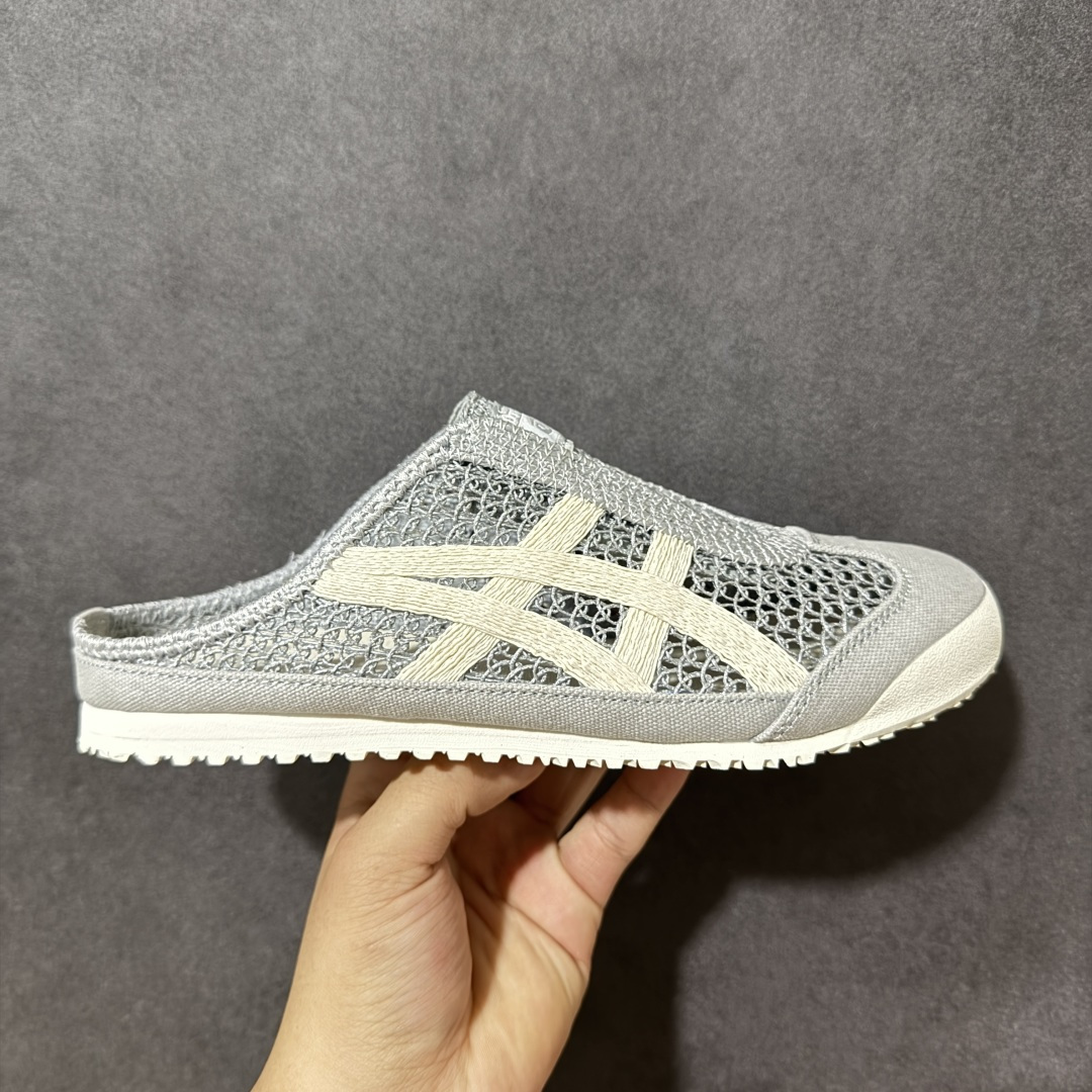【公司级】亚瑟士 /Onitsuka Tiger鬼冢虎 MEXICO 66 SABOT 网面透气 新款舒适一脚蹬男女运动休闲鞋 货号：1183C123-021 尺码：36/45-选品中心