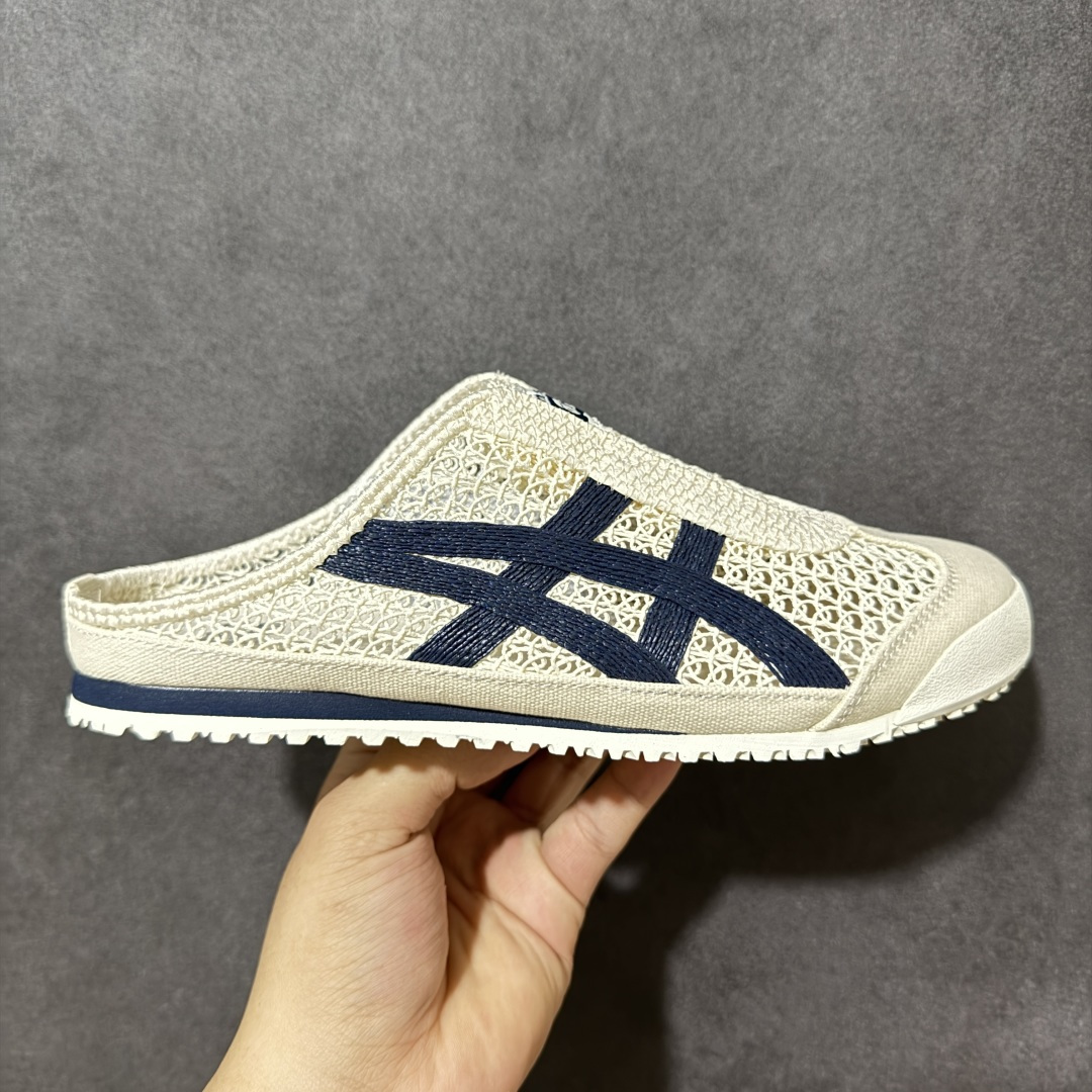 【公司级】亚瑟士 /Onitsuka Tiger鬼冢虎 MEXICO 66 SABOT 网面透气 新款舒适一脚蹬男女运动休闲鞋 货号：1183C123-200 尺码：36/45-选品中心