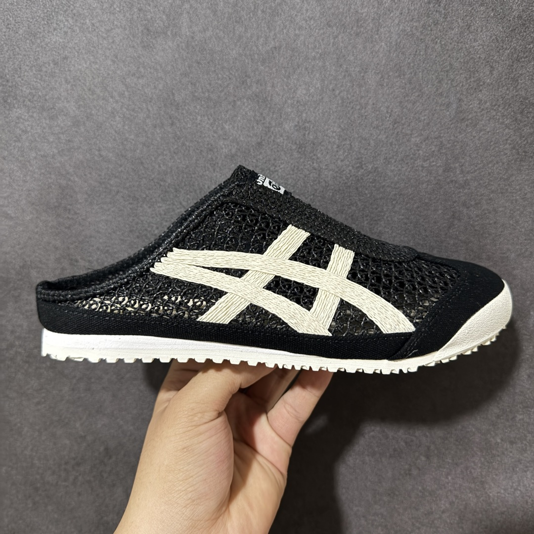 【公司级】亚瑟士 /Onitsuka Tiger鬼冢虎 MEXICO 66 SABOT 网面透气 新款舒适一脚蹬男女运动休闲鞋 货号：1183C123-001 尺码：36/45-选品中心