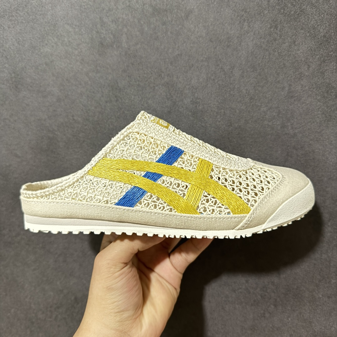 【公司级】亚瑟士 /Onitsuka Tiger鬼冢虎 MEXICO 66 SABOT 网面透气 新款舒适一脚蹬男女运动休闲鞋 货号：1183C123-104 尺码：36/45-选品中心