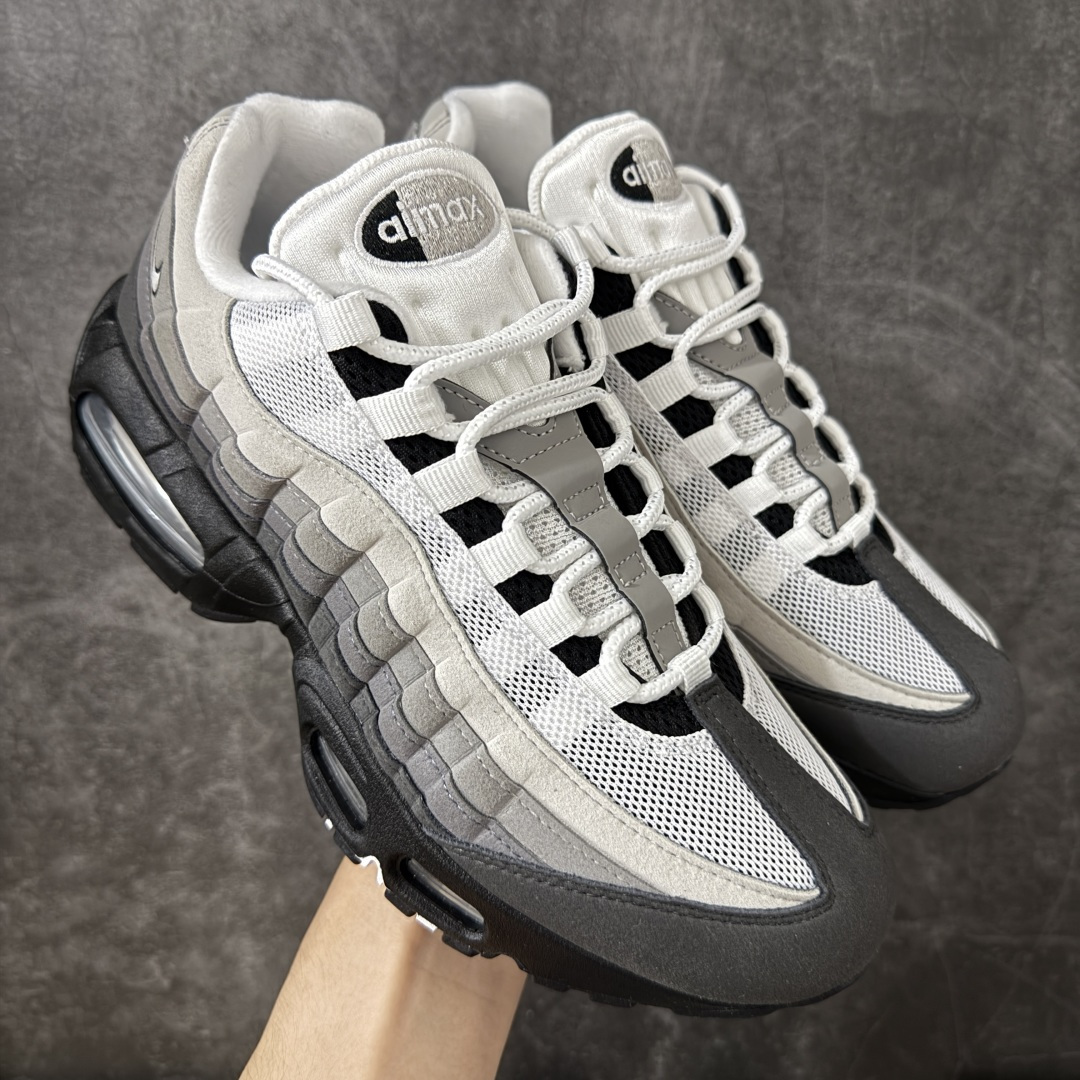 【KZ2.0版本】Nike Air Max 95 黑灰白 货号：HM4740-007 外贸顶级专供 区别先行版 全部配色原鞋原尺码开发生产 极致还原 全部原厂材料一比一打造 一眼ZP既视感 欢迎对比市场版本 尺码：40 40.5 41 42 42.5 43 44 44.5 45 46 46.5 47.5 48 48.5-选品中心