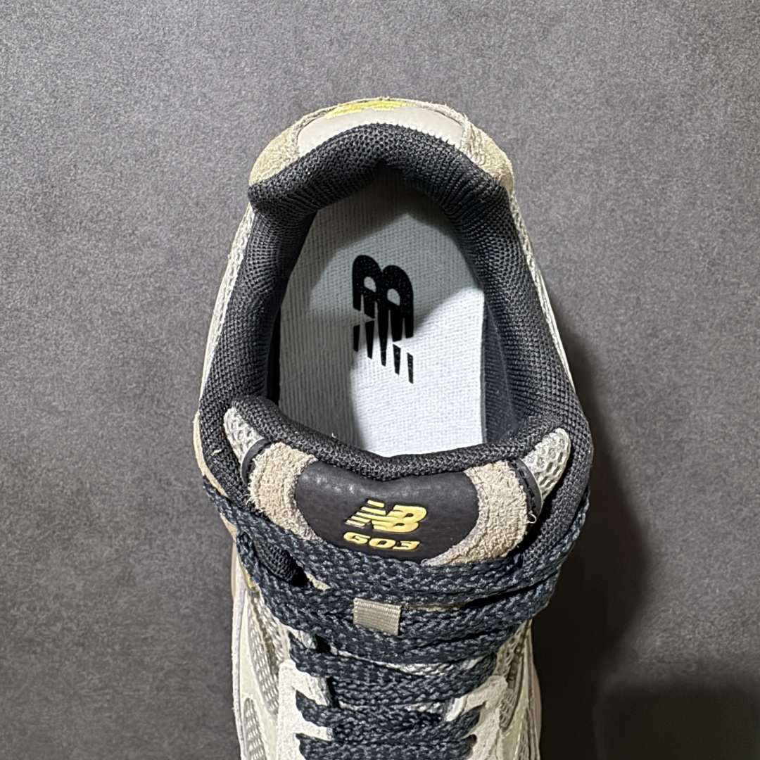 图片[6]-【公司级】New Balance NB603系列 经典时尚潮流百搭 老爹鞋 男女同款 鞋面由原厂特殊定制材料纹路细腻 多道序QC把关品质完善 细节完美 以更纯粹的复古风格设计打造的全新造型 侧身还以解构设计 将 N 字标志以做旧压花样式呈现，样式别具新意 货号：M6034UU 尺码：36 36.5 37 38 38.5 39 40 40.5 41 42 42.5 43 44 45-选品中心