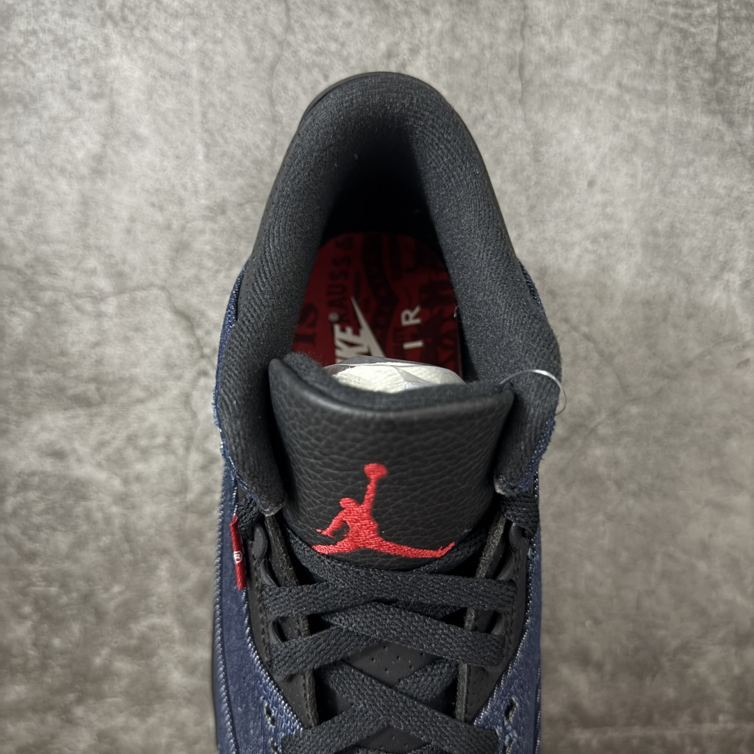 图片[8]-【XP纯原】 Air Jordan × Levi\’s Air Jordan 3 Retro AJ3 李维斯 蓝色蓝黑牛仔 IH7959-400 原楦原纸板开发 确保原汁原味 原厂皮料质感色泽绝无偏差 完美中底拉帮 原厂中底钢印 原档案大底 如假白送 大底纹路 气垫通透度PU的回弹性均百分百还原 原厂电绣鞋舌飞人刺绣针数立体讲究精细欢迎对比正品原鞋 尺码：40 40.5 41 42 42.5 43 44 44.5 45 46 47.5-选品中心