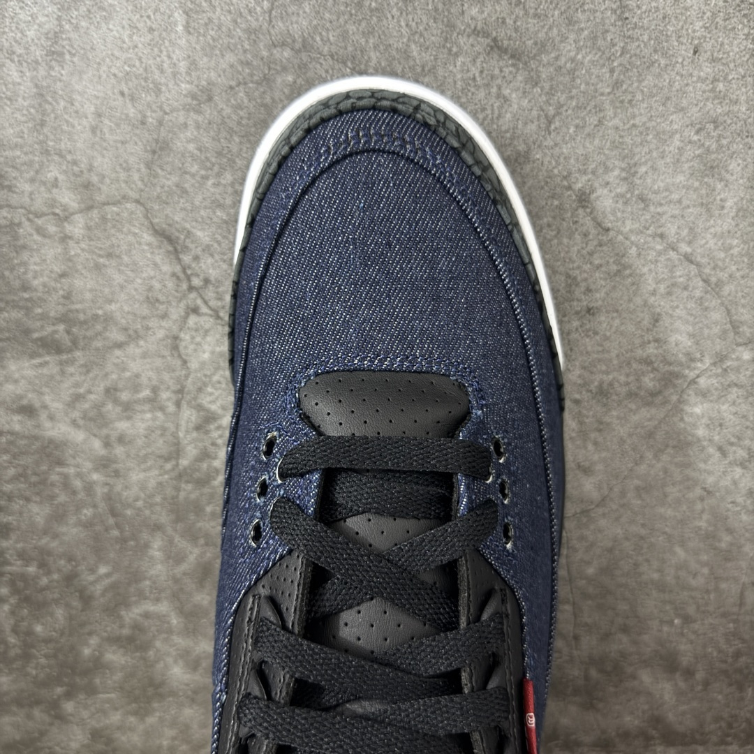 图片[5]-【XP纯原】 Air Jordan × Levi\’s Air Jordan 3 Retro AJ3 李维斯 蓝色蓝黑牛仔 IH7959-400 原楦原纸板开发 确保原汁原味 原厂皮料质感色泽绝无偏差 完美中底拉帮 原厂中底钢印 原档案大底 如假白送 大底纹路 气垫通透度PU的回弹性均百分百还原 原厂电绣鞋舌飞人刺绣针数立体讲究精细欢迎对比正品原鞋 尺码：40 40.5 41 42 42.5 43 44 44.5 45 46 47.5-选品中心