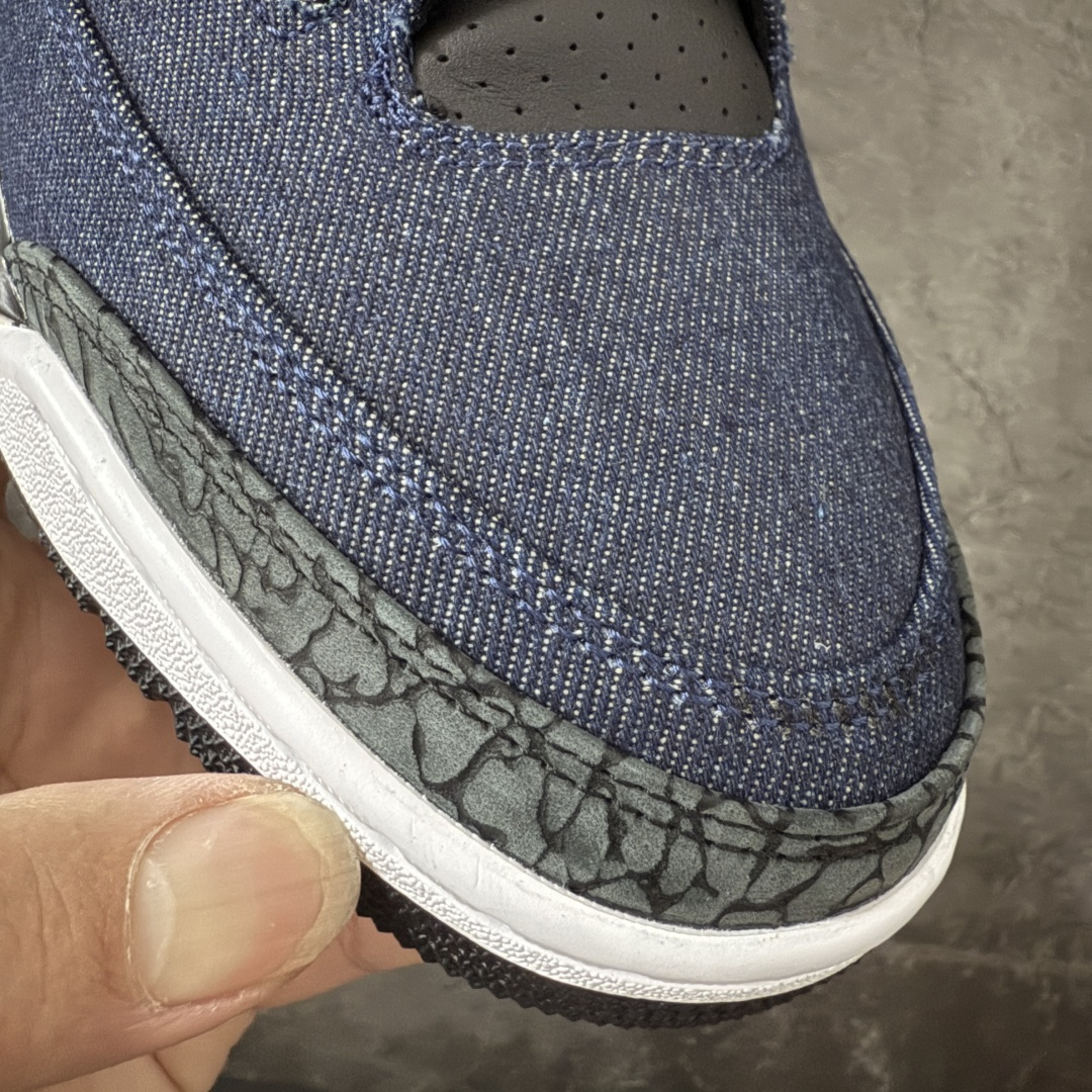 图片[5]-【XP纯原】 Air Jordan × Levi\’s Air Jordan 3 Retro AJ3 李维斯 蓝色蓝黑牛仔 IH7959-400 原楦原纸板开发 确保原汁原味 原厂皮料质感色泽绝无偏差 完美中底拉帮 原厂中底钢印 原档案大底 如假白送 大底纹路 气垫通透度PU的回弹性均百分百还原 原厂电绣鞋舌飞人刺绣针数立体讲究精细欢迎对比正品原鞋 尺码：40 40.5 41 42 42.5 43 44 44.5 45 46 47.5-选品中心