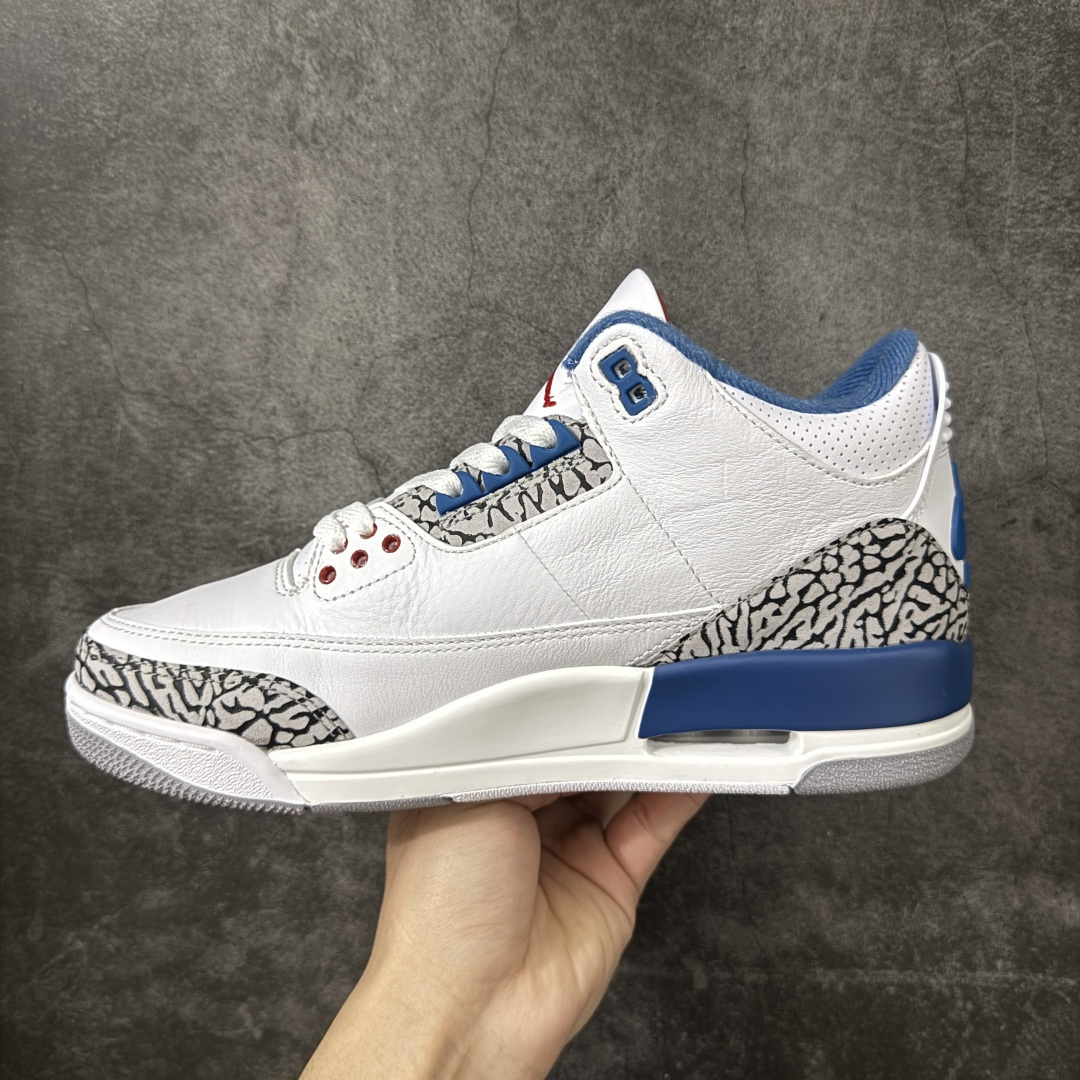 图片[2]-【莞产裁片版】Air Jordan 3 OG Retro 2025版aj3真蓝 白蓝 出货 货号：IF4396-104 原楦原纸板开发 确保原汁原味 原厂皮料质感色泽绝无偏差 完美中底拉帮 原厂中底钢印 原档案大底 如假白送 大底纹路 气垫通透度PU的回弹性均百分百还原 原厂电绣鞋舌飞人刺绣针数立体讲究精细欢迎对比正品原鞋 尺码：40.5-48.5-选品中心