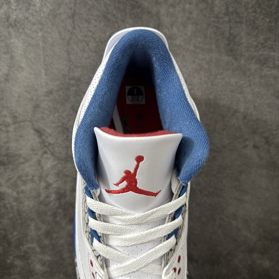 图片[8]-【莞产裁片版】Air Jordan 3 OG Retro 2025版aj3真蓝 白蓝 出货 货号：IF4396-104 原楦原纸板开发 确保原汁原味 原厂皮料质感色泽绝无偏差 完美中底拉帮 原厂中底钢印 原档案大底 如假白送 大底纹路 气垫通透度PU的回弹性均百分百还原 原厂电绣鞋舌飞人刺绣针数立体讲究精细欢迎对比正品原鞋 尺码：40.5-48.5-选品中心