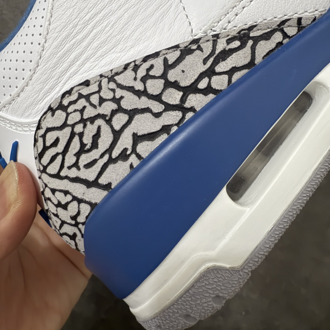 图片[3]-【莞产裁片版】Air Jordan 3 OG Retro 2025版aj3真蓝 白蓝 出货 货号：IF4396-104 原楦原纸板开发 确保原汁原味 原厂皮料质感色泽绝无偏差 完美中底拉帮 原厂中底钢印 原档案大底 如假白送 大底纹路 气垫通透度PU的回弹性均百分百还原 原厂电绣鞋舌飞人刺绣针数立体讲究精细欢迎对比正品原鞋 尺码：40.5-48.5-选品中心
