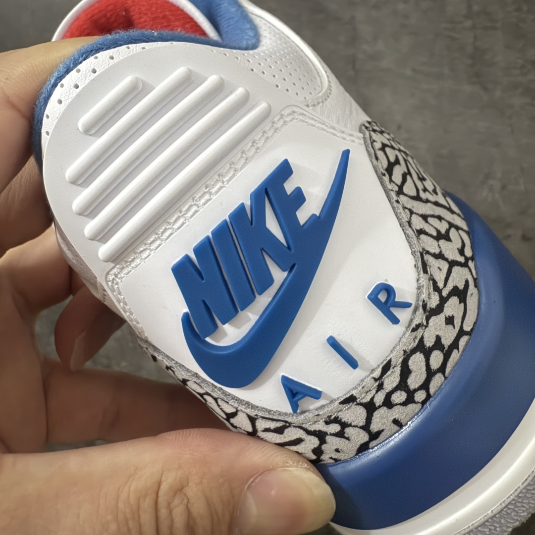 图片[2]-【莞产裁片版】Air Jordan 3 OG Retro 2025版aj3真蓝 白蓝 出货 货号：IF4396-104 原楦原纸板开发 确保原汁原味 原厂皮料质感色泽绝无偏差 完美中底拉帮 原厂中底钢印 原档案大底 如假白送 大底纹路 气垫通透度PU的回弹性均百分百还原 原厂电绣鞋舌飞人刺绣针数立体讲究精细欢迎对比正品原鞋 尺码：40.5-48.5-选品中心