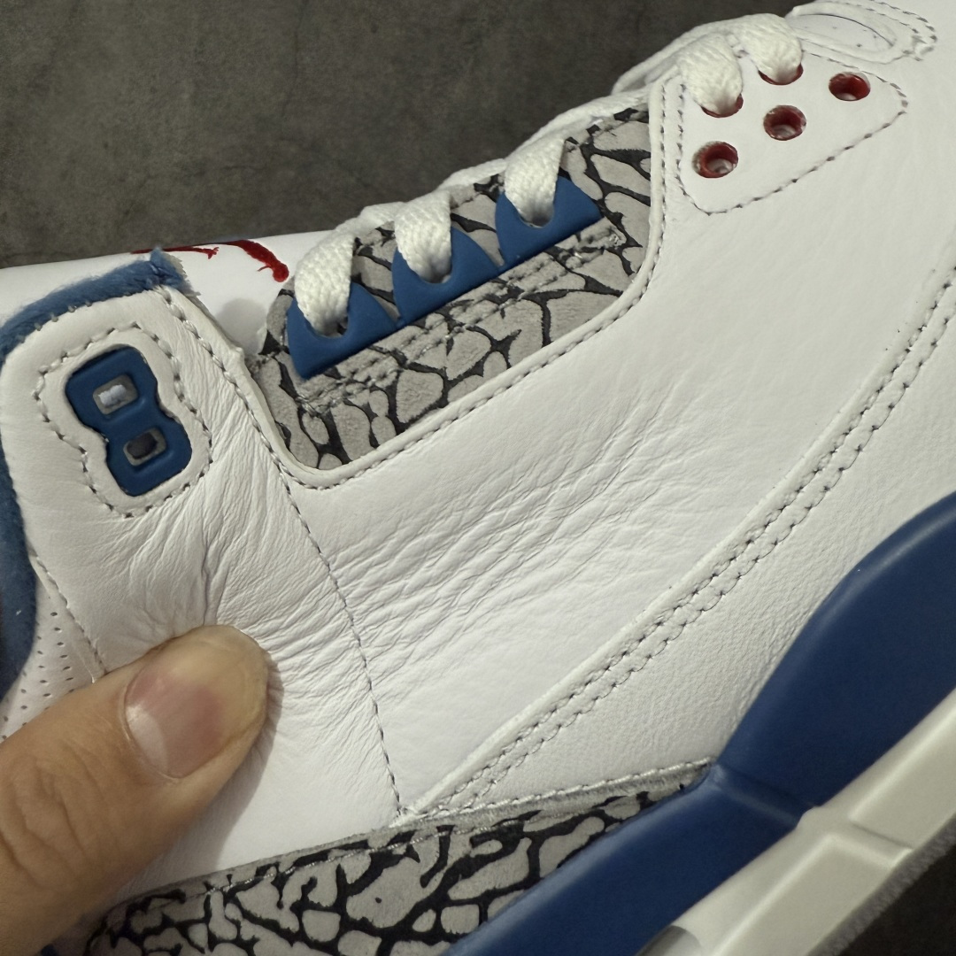 图片[4]-【莞产裁片版】Air Jordan 3 OG Retro 2025版aj3真蓝 白蓝 出货 货号：IF4396-104 原楦原纸板开发 确保原汁原味 原厂皮料质感色泽绝无偏差 完美中底拉帮 原厂中底钢印 原档案大底 如假白送 大底纹路 气垫通透度PU的回弹性均百分百还原 原厂电绣鞋舌飞人刺绣针数立体讲究精细欢迎对比正品原鞋 尺码：40.5-48.5-选品中心