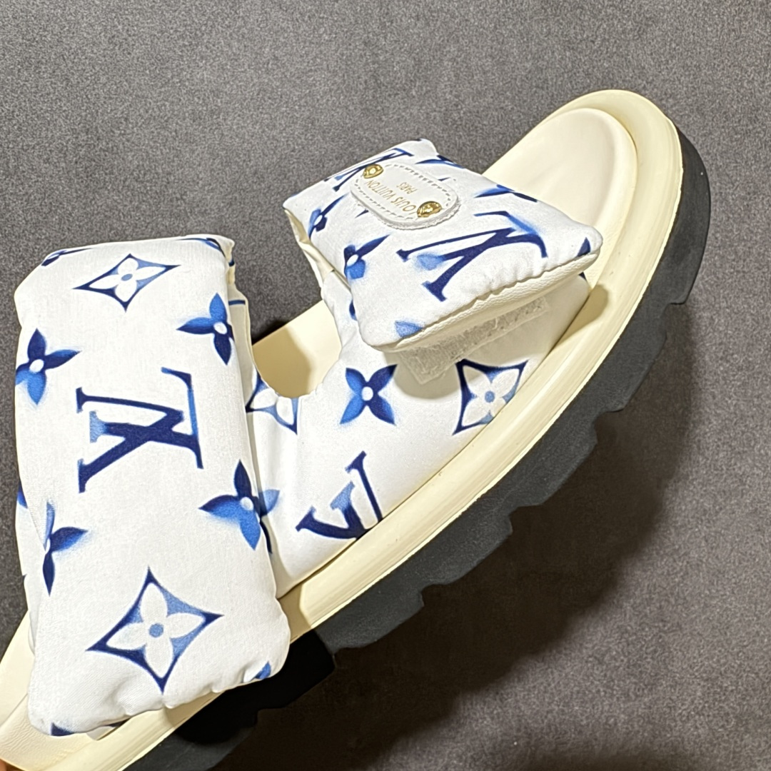 图片[8]-【纯原版】驴家 村上隆联名 Pool Pillow Comfort 二字拖鞋 春夏新款 最高限定专柜上新 情侣厚底魔术贴拖鞋明星同款 网红博主推荐 原版开模 代购纯原 Lv 原版3D打印老花 内里海绵 水台4.5CM 原版私膜 真皮大底 全套专柜包装 尺码：35-45-选品中心