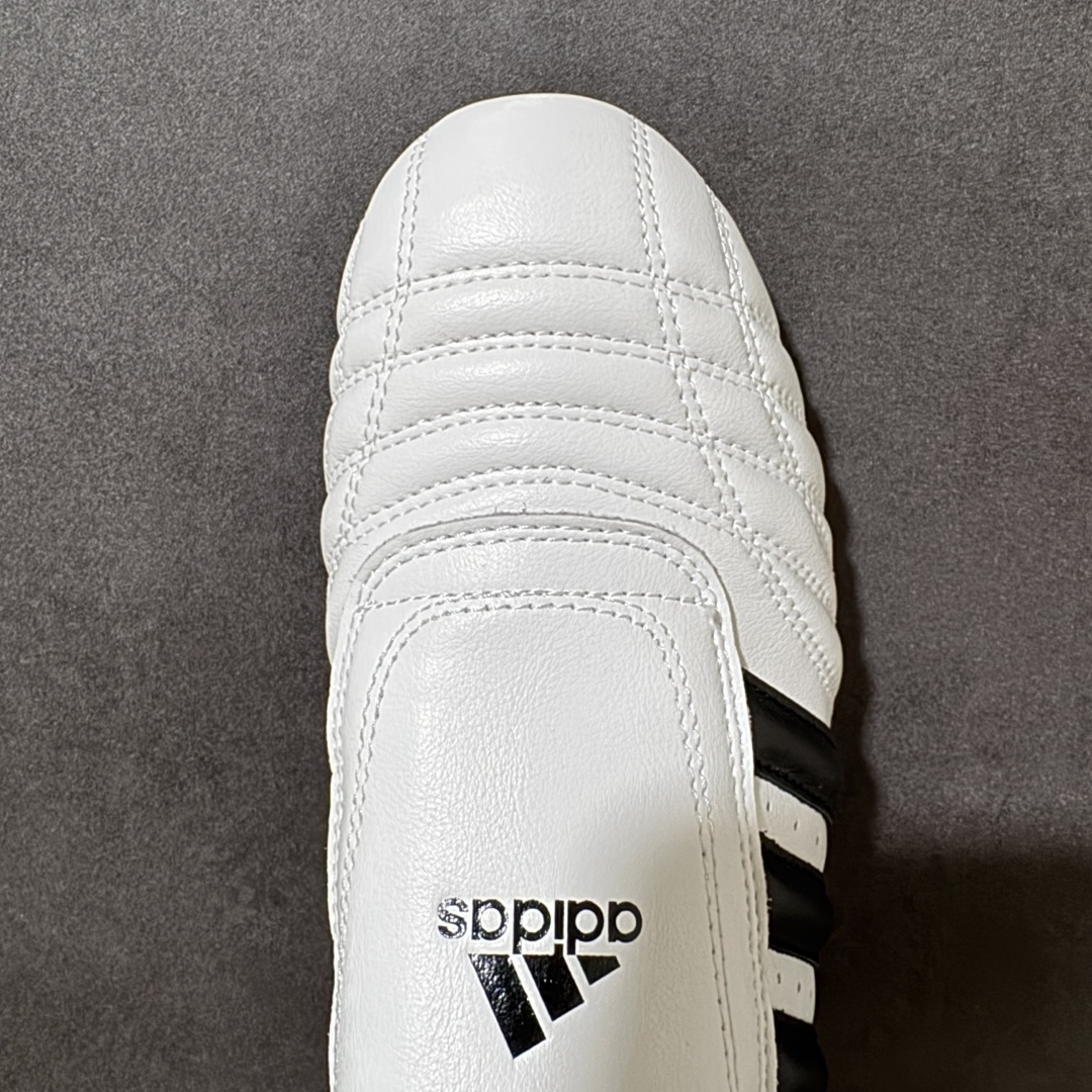 图片[5]-【G版】Jennie穿搭代言款，阿迪达斯Adidas Originals Taekwondo Lace Low”White Black“跆拳道系带系列低帮经典复古薄底休闲运动舒适训练慢跑鞋“皮革白黑生胶底 原楦原纸版开发，采用软质环保纤维革鞋面材质，中底嵌入EVA切片缓震，外置耐磨橡胶鞋底片 底越薄，越时髦！ 型号 JQ4774 尺码：36 36.5 37 38 38.5 39 40 40.5 41 42 42.5 43 44 45-选品中心