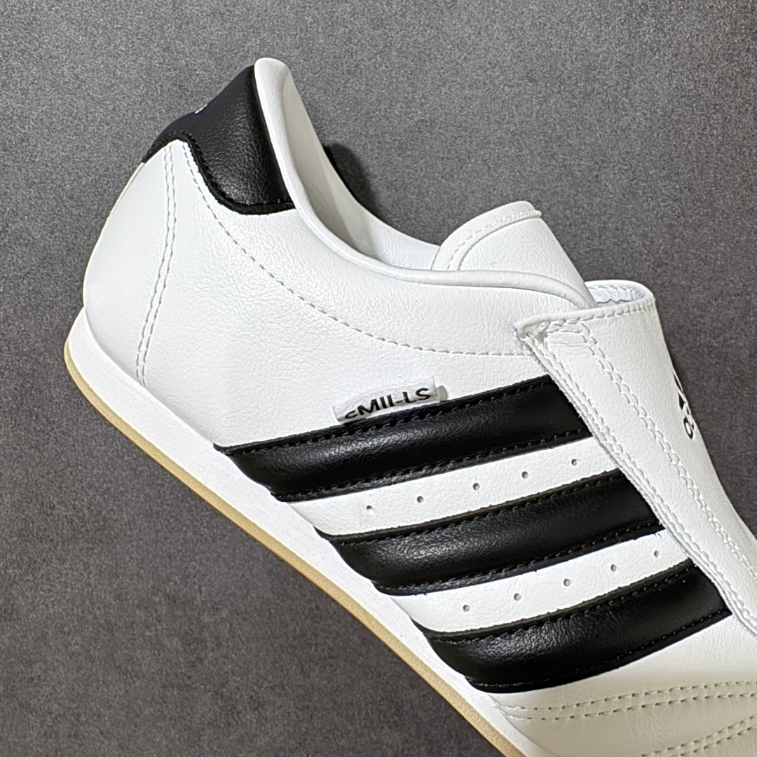 图片[7]-【G版】Jennie穿搭代言款，阿迪达斯Adidas Originals Taekwondo Lace Low”White Black“跆拳道系带系列低帮经典复古薄底休闲运动舒适训练慢跑鞋“皮革白黑生胶底 原楦原纸版开发，采用软质环保纤维革鞋面材质，中底嵌入EVA切片缓震，外置耐磨橡胶鞋底片 底越薄，越时髦！ 型号 JQ4774 尺码：36 36.5 37 38 38.5 39 40 40.5 41 42 42.5 43 44 45-选品中心