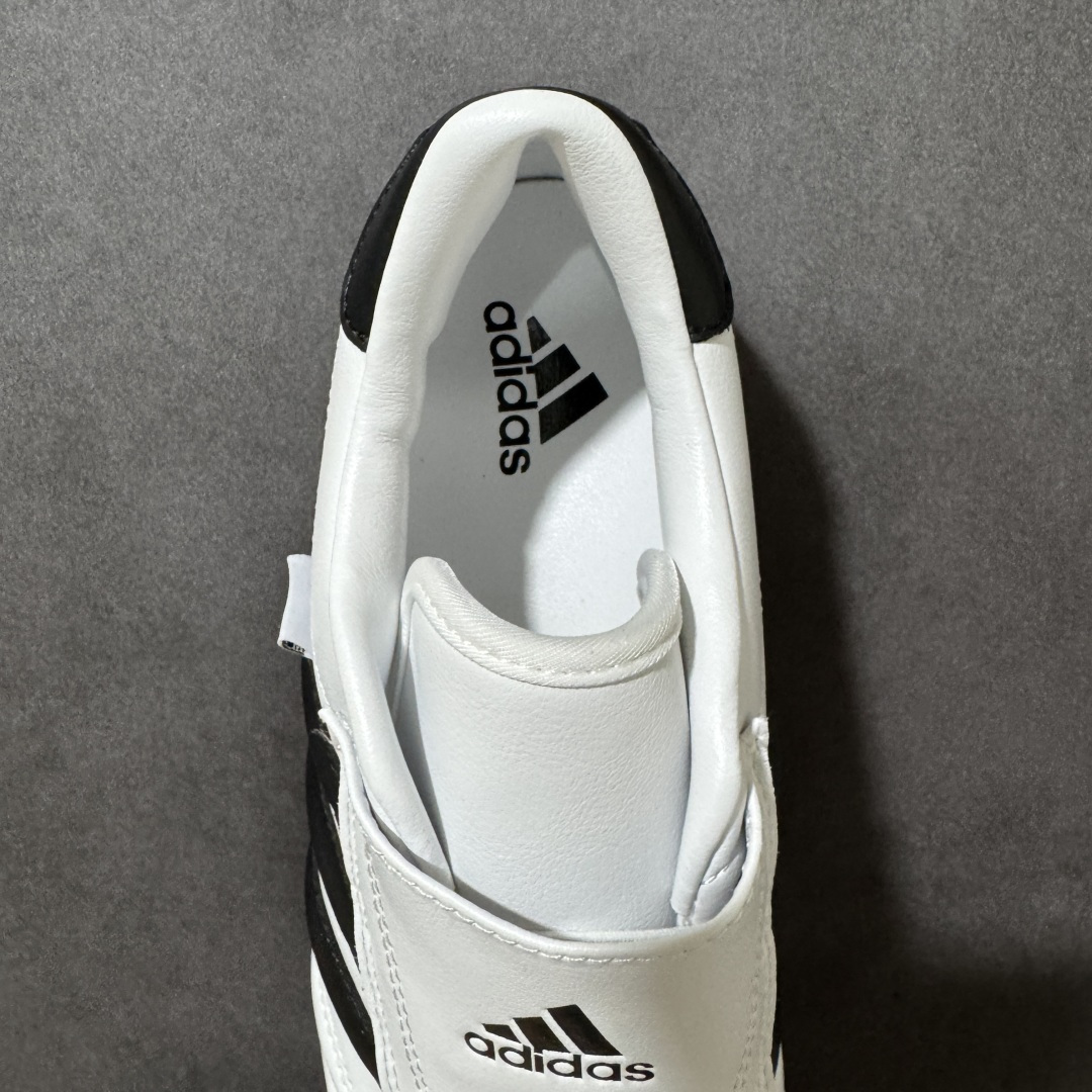 图片[6]-【G版】Jennie穿搭代言款，阿迪达斯Adidas Originals Taekwondo Lace Low”White Black“跆拳道系带系列低帮经典复古薄底休闲运动舒适训练慢跑鞋“皮革白黑生胶底 原楦原纸版开发，采用软质环保纤维革鞋面材质，中底嵌入EVA切片缓震，外置耐磨橡胶鞋底片 底越薄，越时髦！ 型号 JQ4774 尺码：36 36.5 37 38 38.5 39 40 40.5 41 42 42.5 43 44 45-选品中心