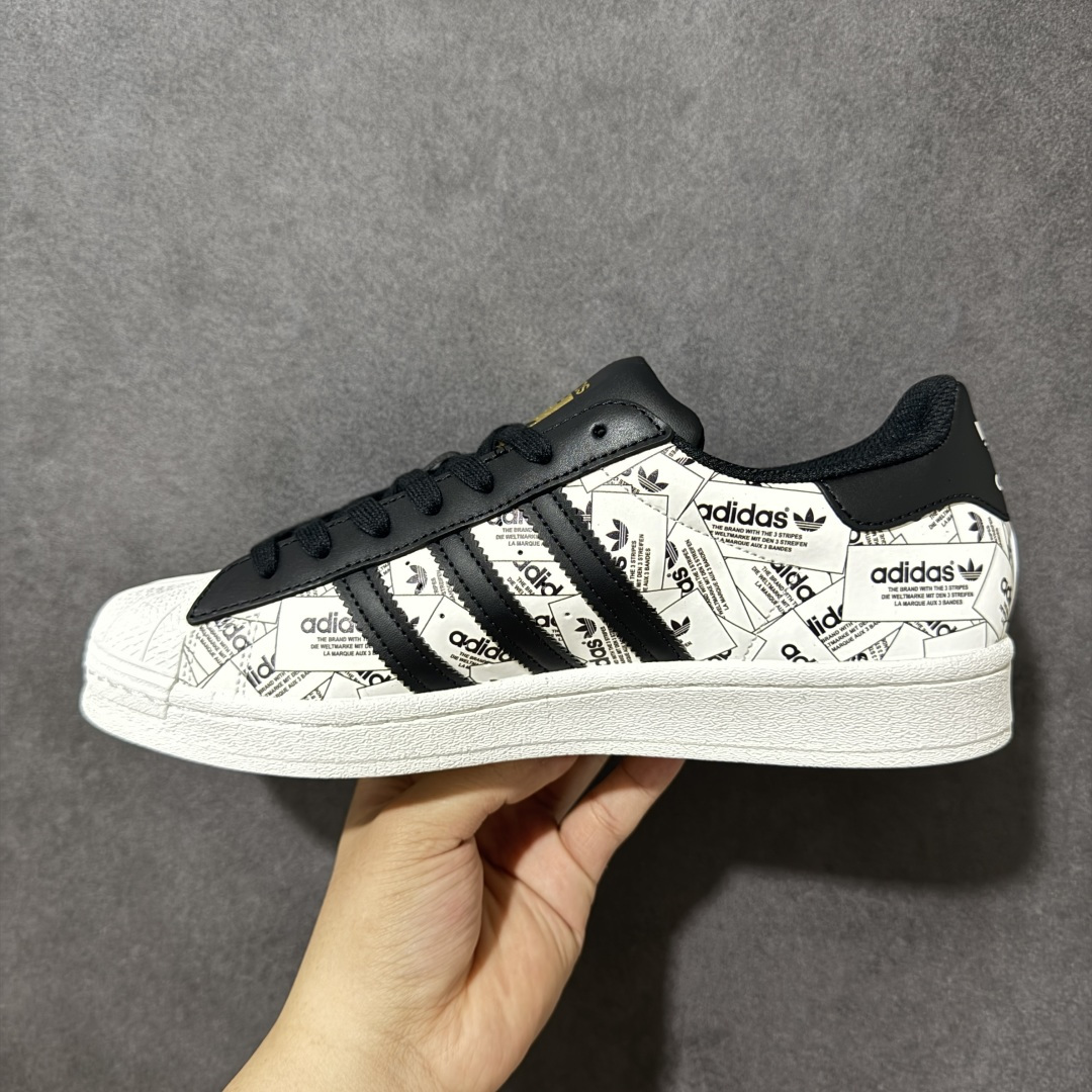 图片[2]-【H11顶级头层版】adidas originals Superstar 2 贝壳头 简约经典 舒适时尚 复古板鞋 男女同款 黑白 货号：FV2819 全新升级版 皮料改进至头层原厂皮 原盒 原底原料 开模打造 原厂织唛鞋标 高精密准度 原楦原纸板开发 匹配原版98%以上 后跟垫棉独家呈现 反口里弧度正确 原厂鞋垫 背胶 后跟电绣针数 与正品一致 原厂皮料 原厂车缝线 质感无敌 皮料切割干净 无任何毛边 清洁度细节完美 进口港宝加持 后跟自然饱满 还原公司包裹性 鞋面采用原装数据贴合技术 全方位贴合包裹脚型 鞋跟部鞋底牵引设计 提供强大的抓地性能 更适应不同实战场地路面 尺码：35.5 36 36.5 37.5 38 38.5 39 40 40.5 41 42 42.5 43 44 45-选品中心