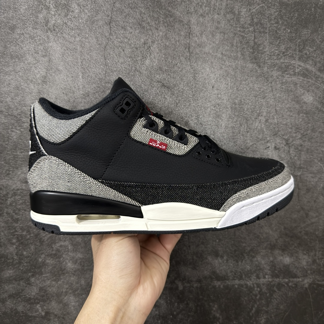 【原厂版】Air Jordan aj3 Retro Levi\’s All-Star 联名系列篮球鞋，李维斯牛仔白蓝 IR0914-400，丹宁牛仔布 + 荔枝纹皮革拼接 原厂皮料 原装细纹磨砂爆裂纹 原楦原纸板开发 确保原汁原味 原厂皮料质感色泽绝无偏差 完美中底拉帮 原厂中底钢印 原档案大底 如假白送 大底纹路 气垫通透度PU的回弹性均百分百还原 原厂电绣鞋舌飞人刺绣针数立体讲究精细欢迎对比正品原鞋 尺码：40-47.5-选品中心