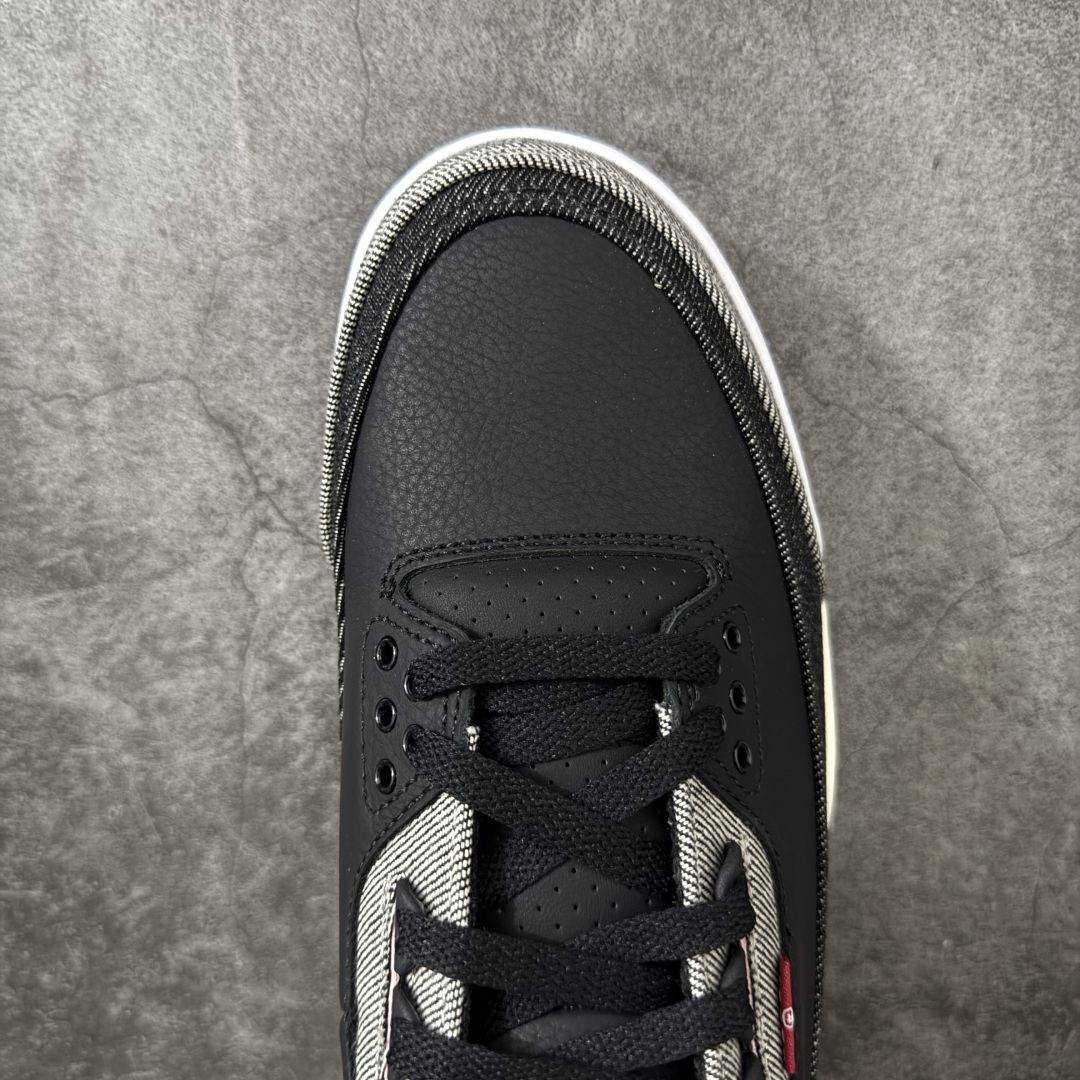 图片[5]-【原厂版】Air Jordan aj3 Retro Levi\’s All-Star 联名系列篮球鞋，李维斯牛仔白蓝 IR0914-400，丹宁牛仔布 + 荔枝纹皮革拼接 原厂皮料 原装细纹磨砂爆裂纹 原楦原纸板开发 确保原汁原味 原厂皮料质感色泽绝无偏差 完美中底拉帮 原厂中底钢印 原档案大底 如假白送 大底纹路 气垫通透度PU的回弹性均百分百还原 原厂电绣鞋舌飞人刺绣针数立体讲究精细欢迎对比正品原鞋 尺码：40-47.5-选品中心